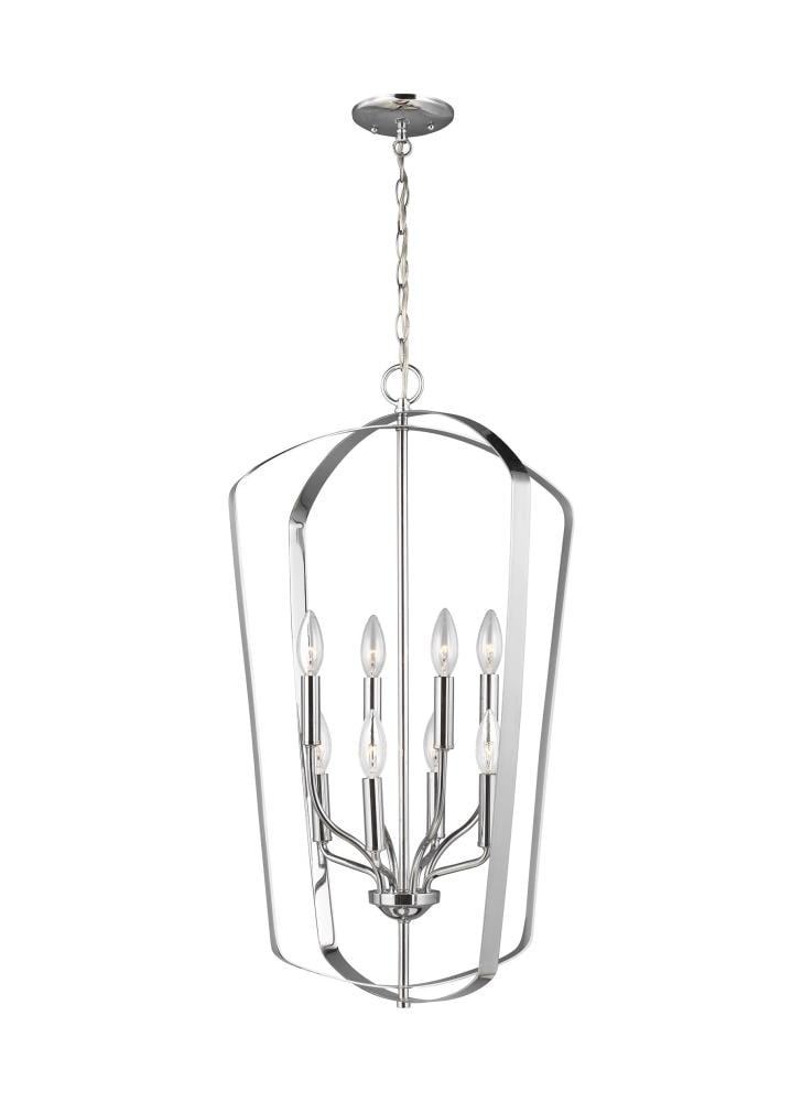 Romee Chrome 8-Light Classic Indoor Pendant with Clear Silver Wire