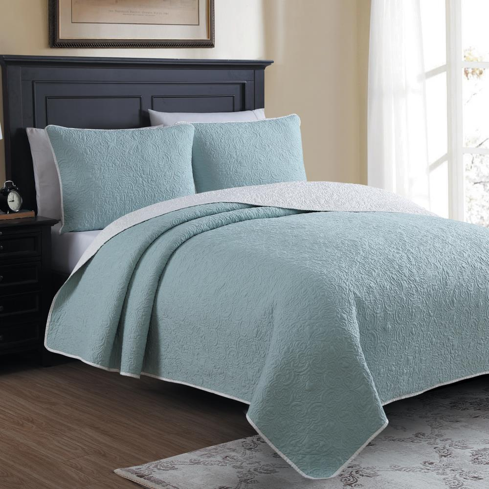 Estate Collection Marseille 3 -Piece Sea glass Full/Queen Quilt Set