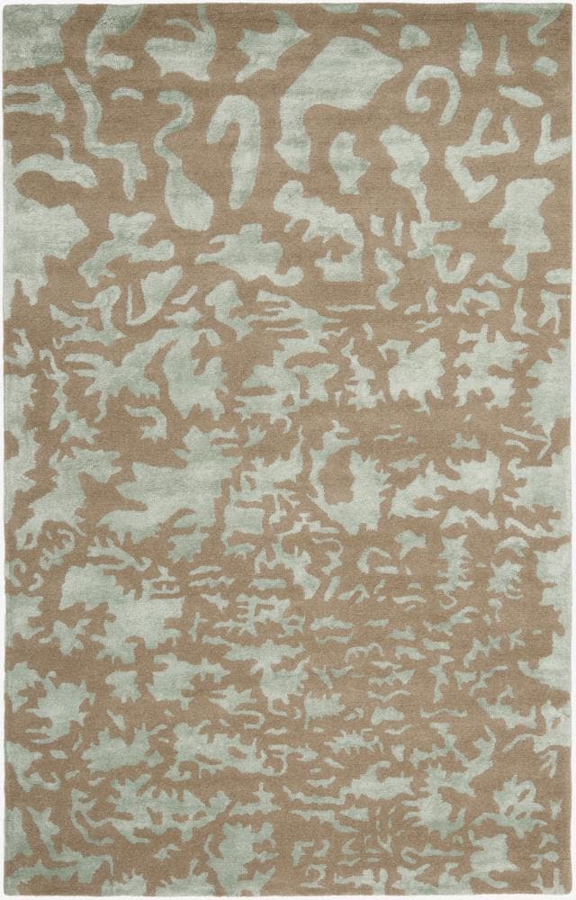 SAFAVIEH Soho Albus Abstract Wool Area Rug, Taupe/Light Blue, 5' x 8'