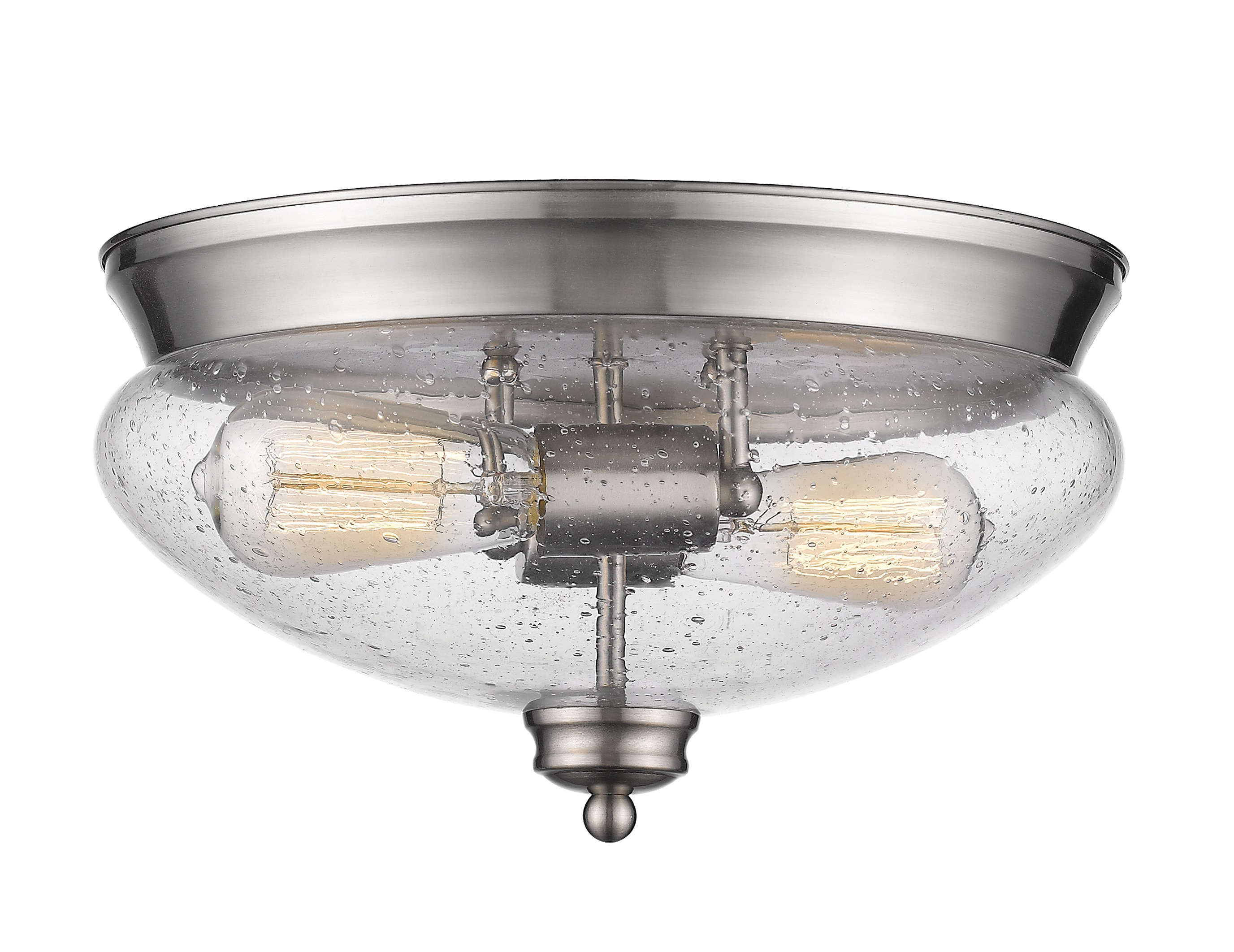 Z-Lite 722F2 Amon 2 Light 13" Wide Flush Mount Ceiling Light - Nickel