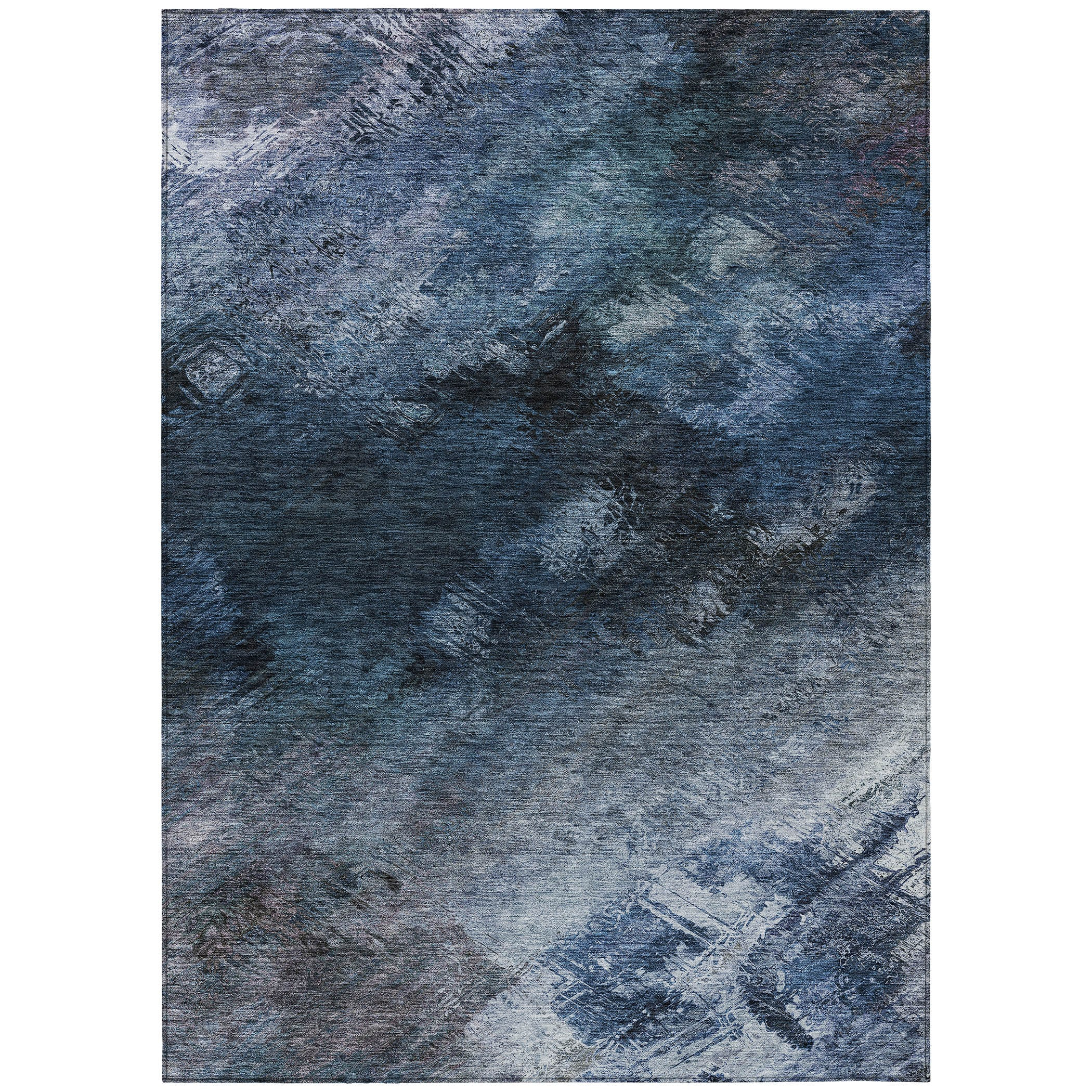 Addison Rugs Chantille Indoor/Outdoor Transitional Modern Blue Washable Rectangle Rug, 8' x 10'