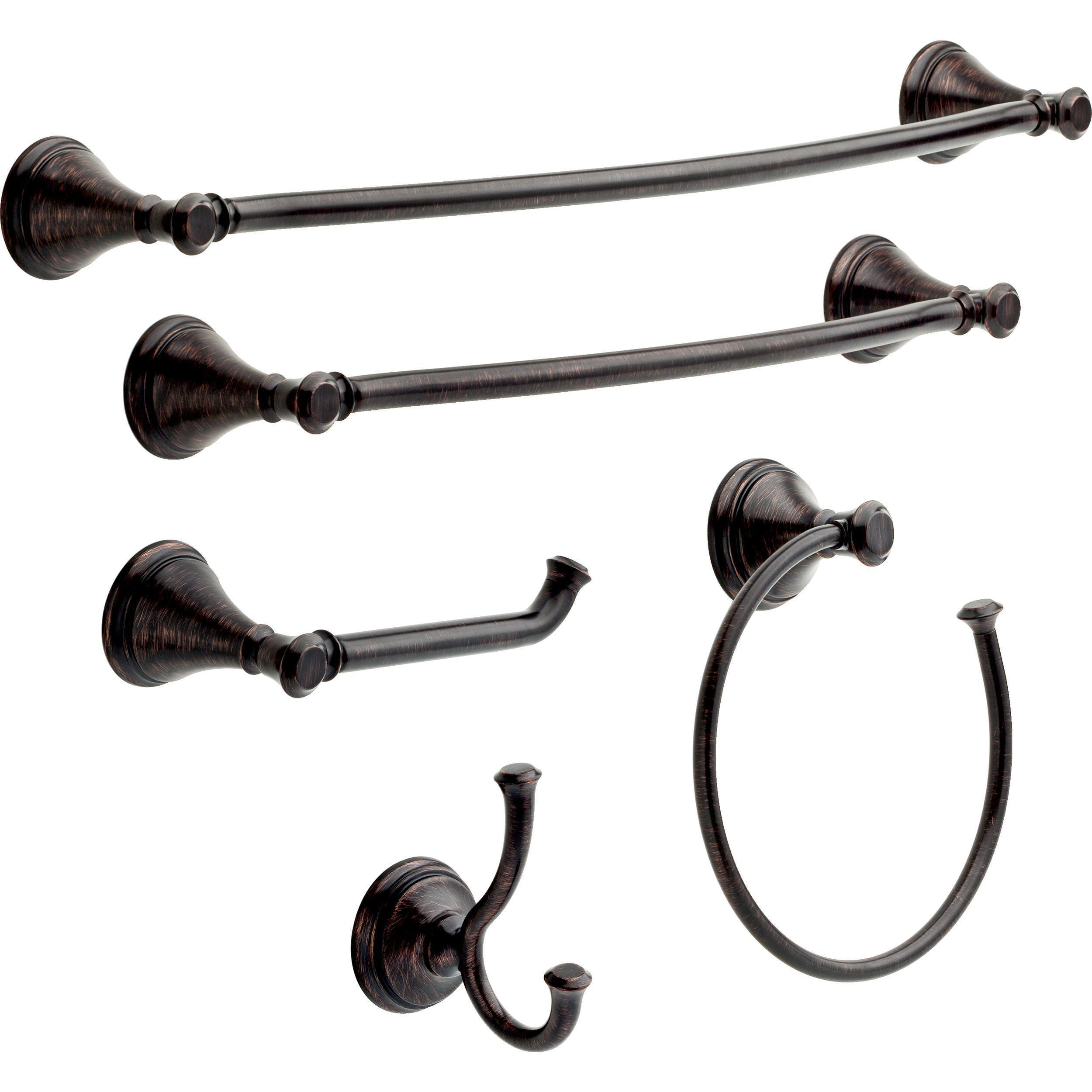 Delta Cassidy Venetian bronze Double -Hook Wall mount Towel Hook