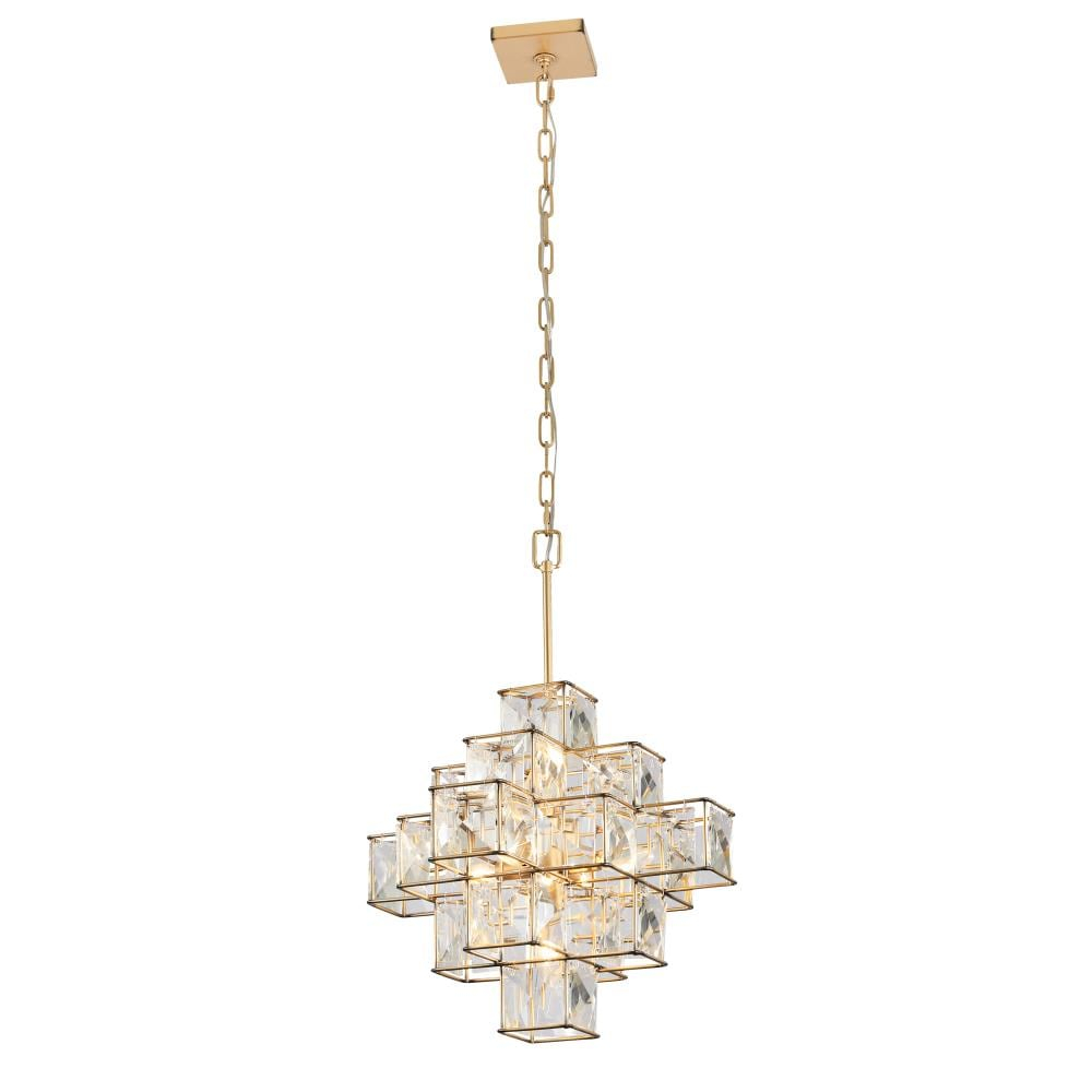 Elegant Calypso Gold Crystal Chandelier with Adjustable Chain
