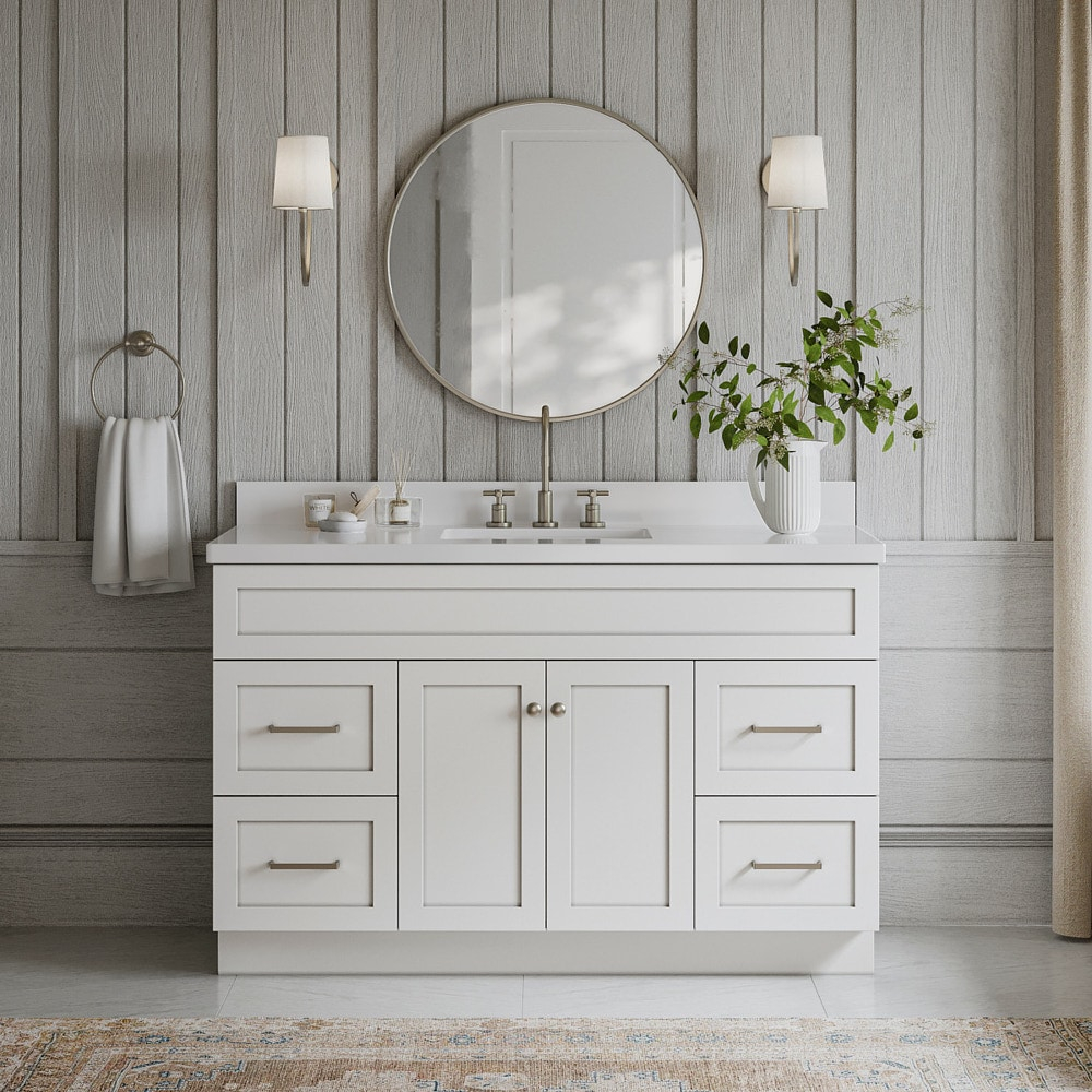 Ariel F055s-Wq-Vo Hamlet 55" Freestanding Single Basin Vanity Set - White