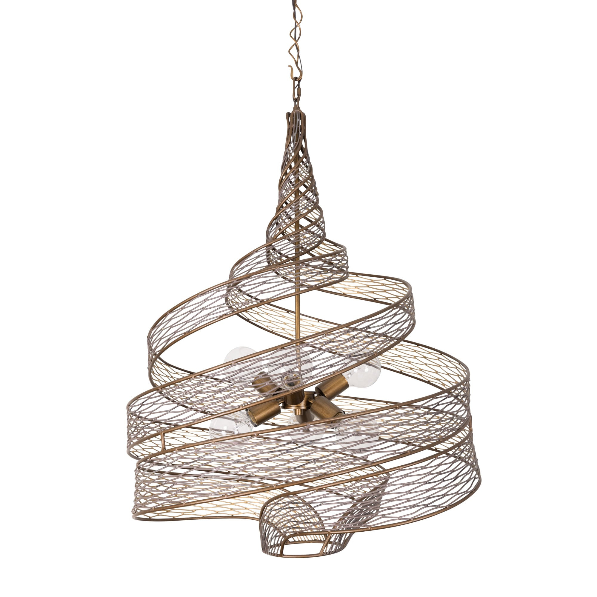 Hammered Ore Finish Hand-Forged Steel 6-Light Pendant