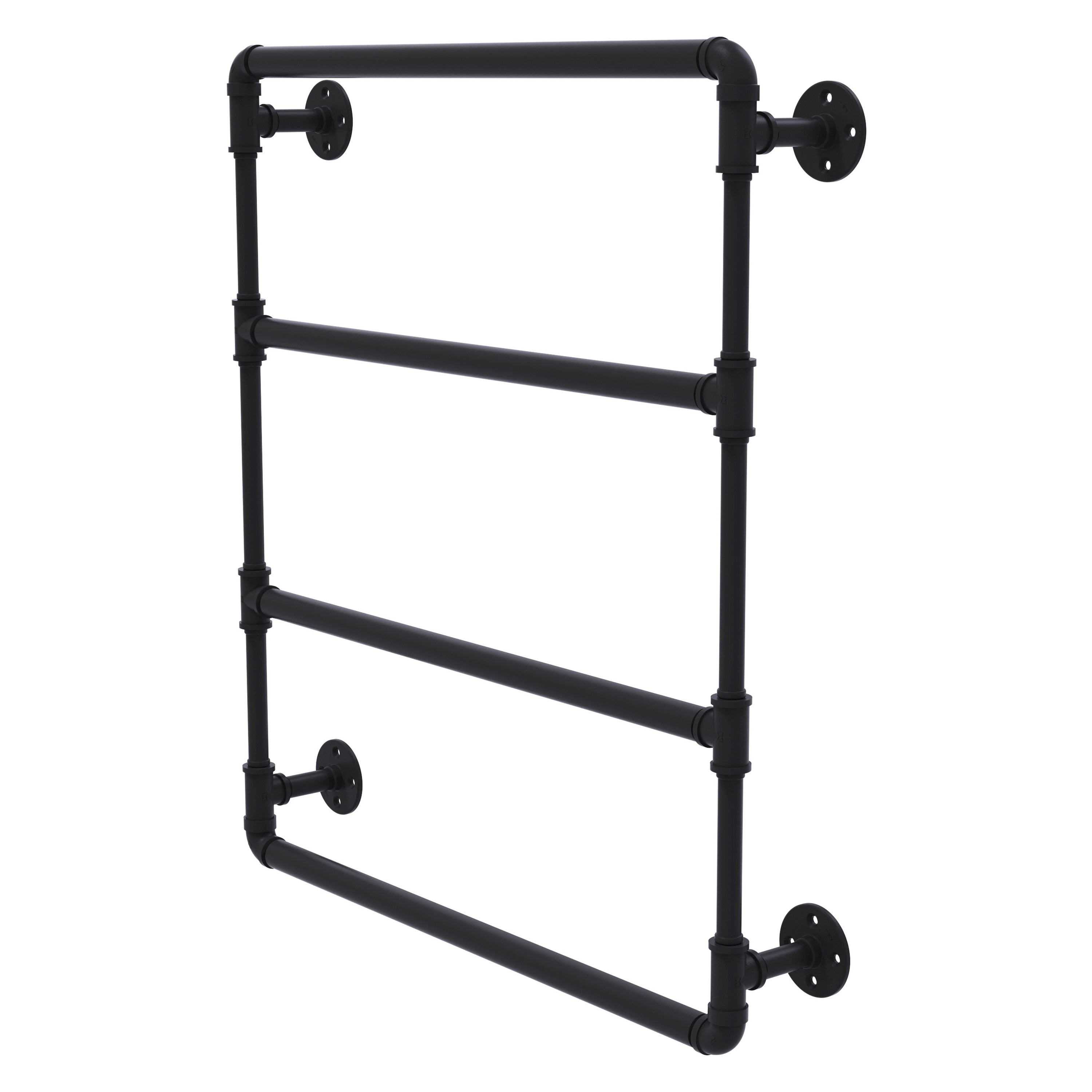 Allied Brass Pipeline 24-in double Matte Black Wall Mount Double Towel Bar