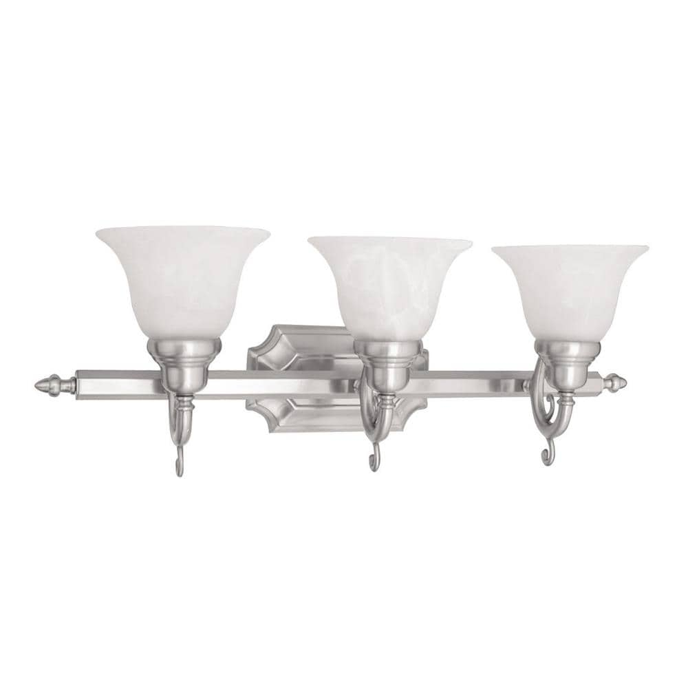 Livex Lighting French Regency 3 - Light Vanity in  Brushed Nickel