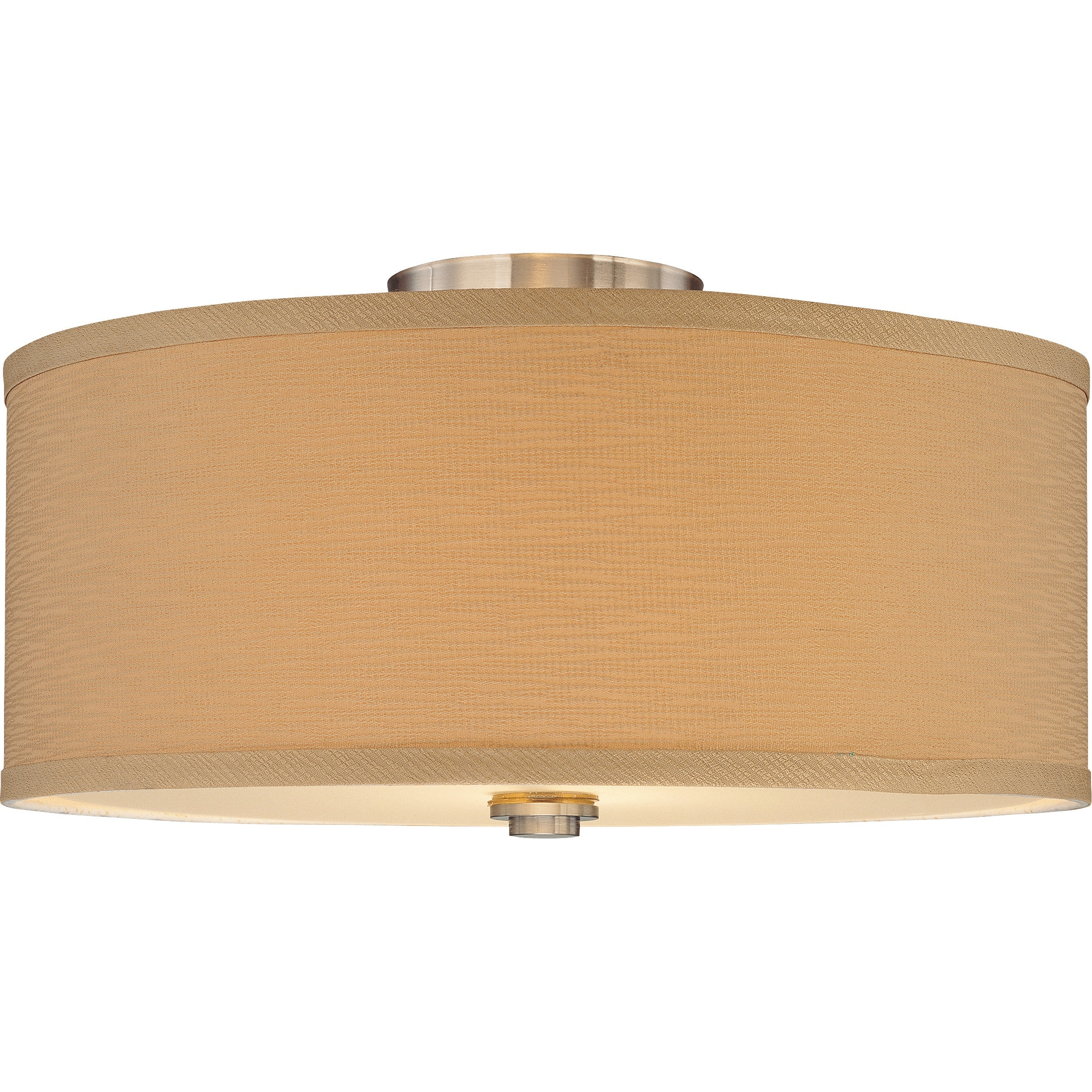 Monument Flush Mount Ceiling Fixture, Brushed Nickel, 16-1/4 In., Uses (2) 100-Watt Medium Base Lamps*