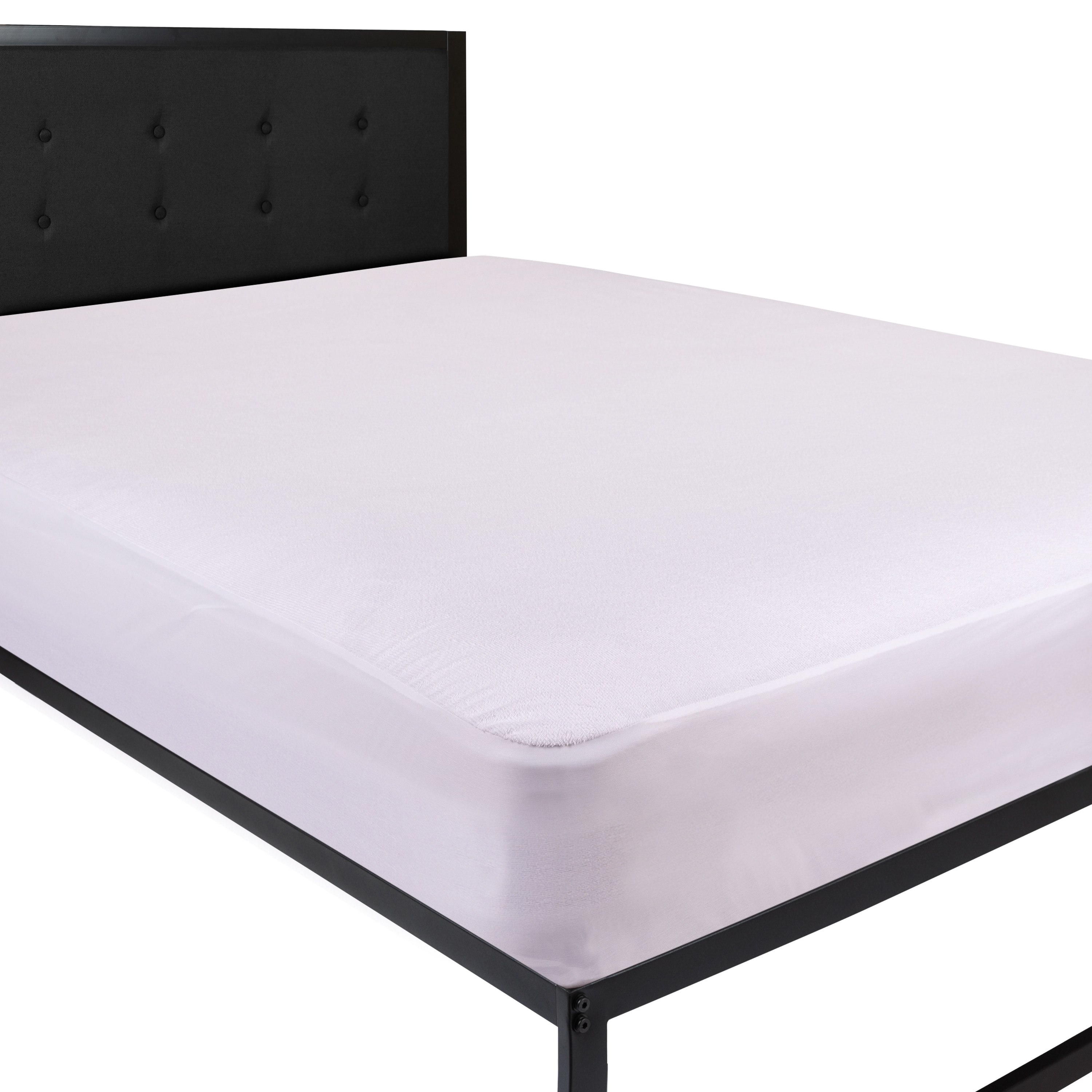 Flash Furniture Capri Comfortable Sleep Premium Fitted Waterproof, Vinyl Free Mattress Protector - Comfortable, Breathable, Quiet, Quilted Fabric Protection - King White