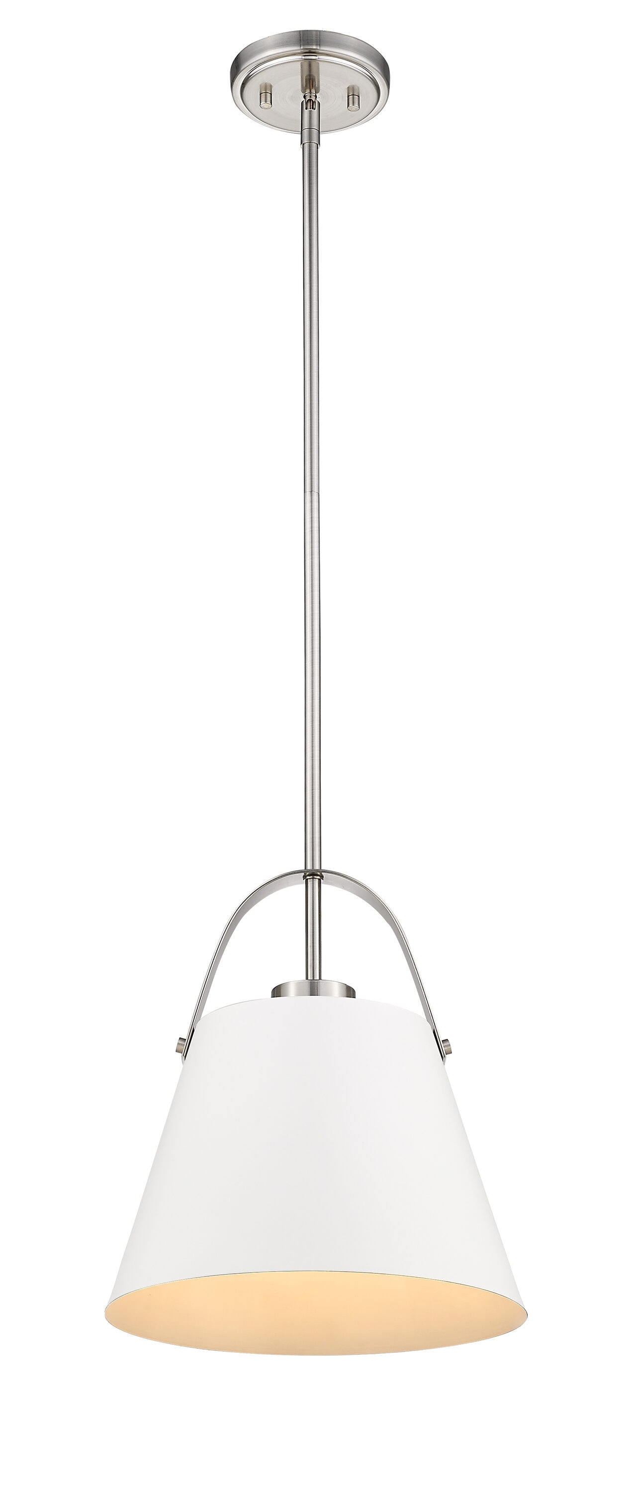 Z-Lite Z-Studio 1 - Light Pendant in  Matte White/Brushed Nickel