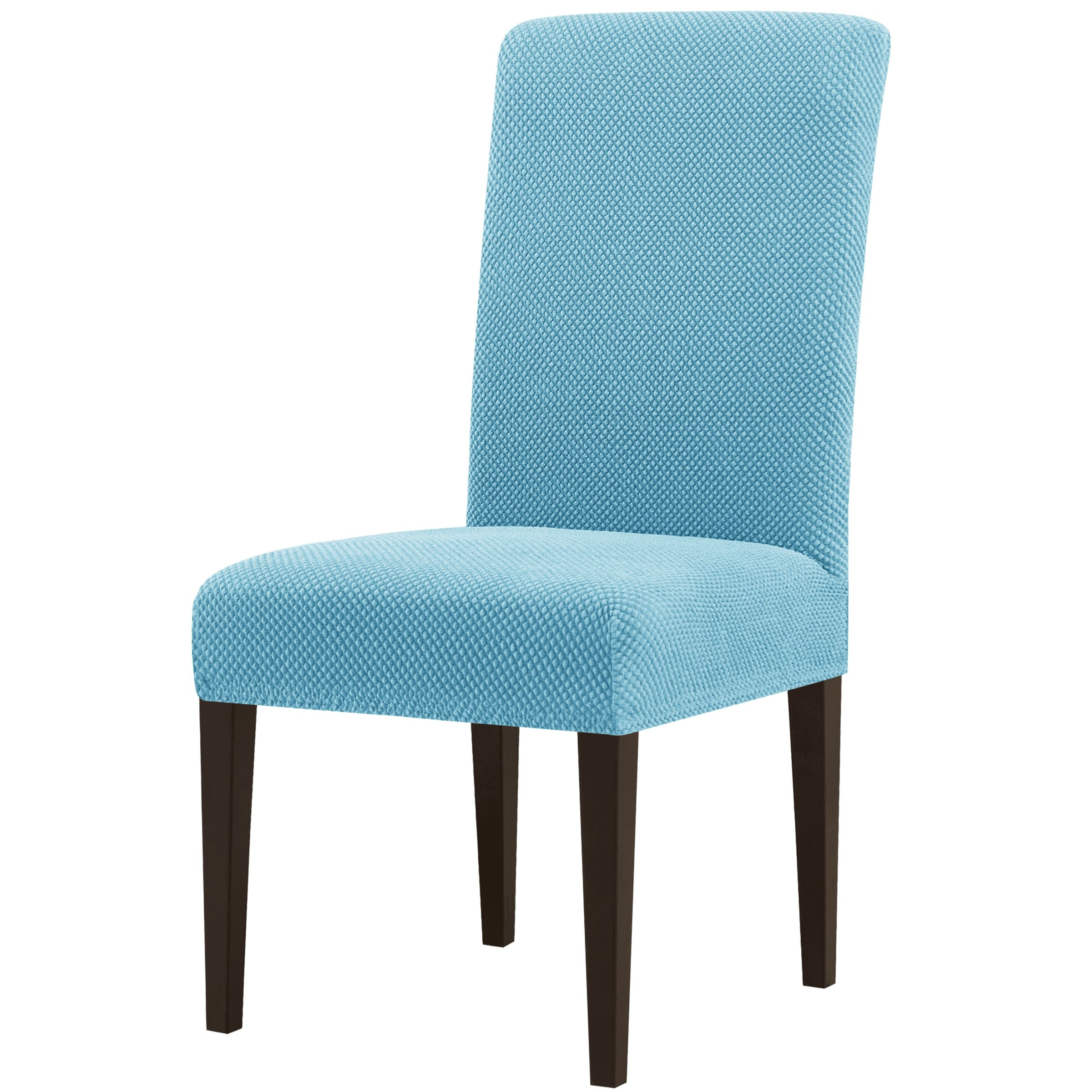 Subrtex Stretch Textured Mini Dots Dining Chair Slipcover (Set of 2, Smoky Blue)