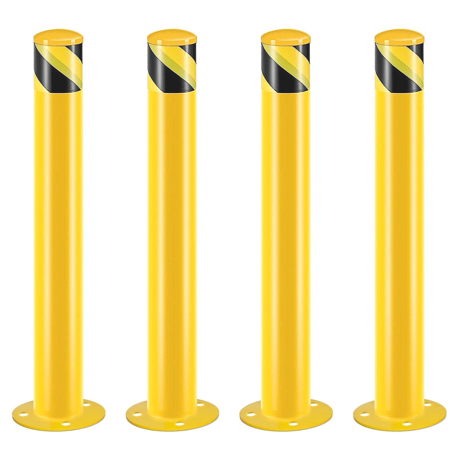 Safety Bollard Post, Steel Bollards,Parking Bollard, Yellow Powder Coated Safety Parking Barrier Post, for Traffic Sensitive Areas (2, 36"H*4.5"D)