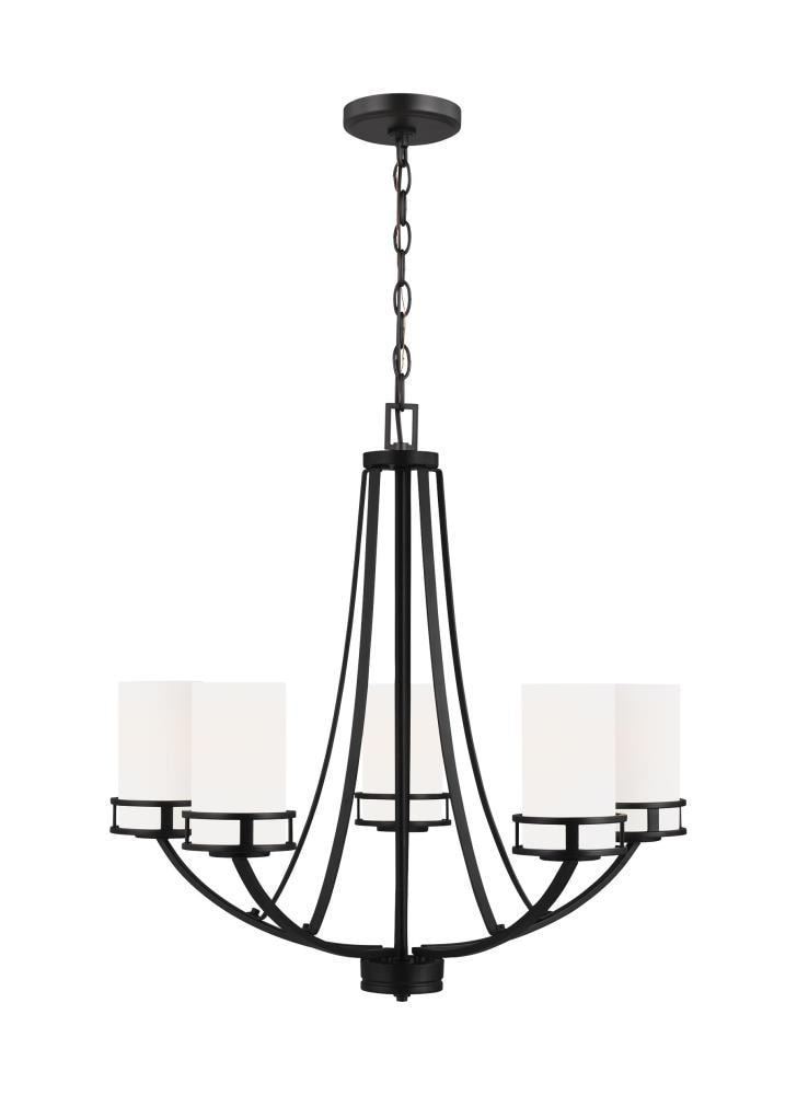 Generation Lighting 5-Light Robie Chandelier Midnight Black 3121605-112, Modern Ceiling Light Fixture for Room Decor| Chandelier for Dining Room or Living Room Uses A19 Standard or LED Light Bulbs