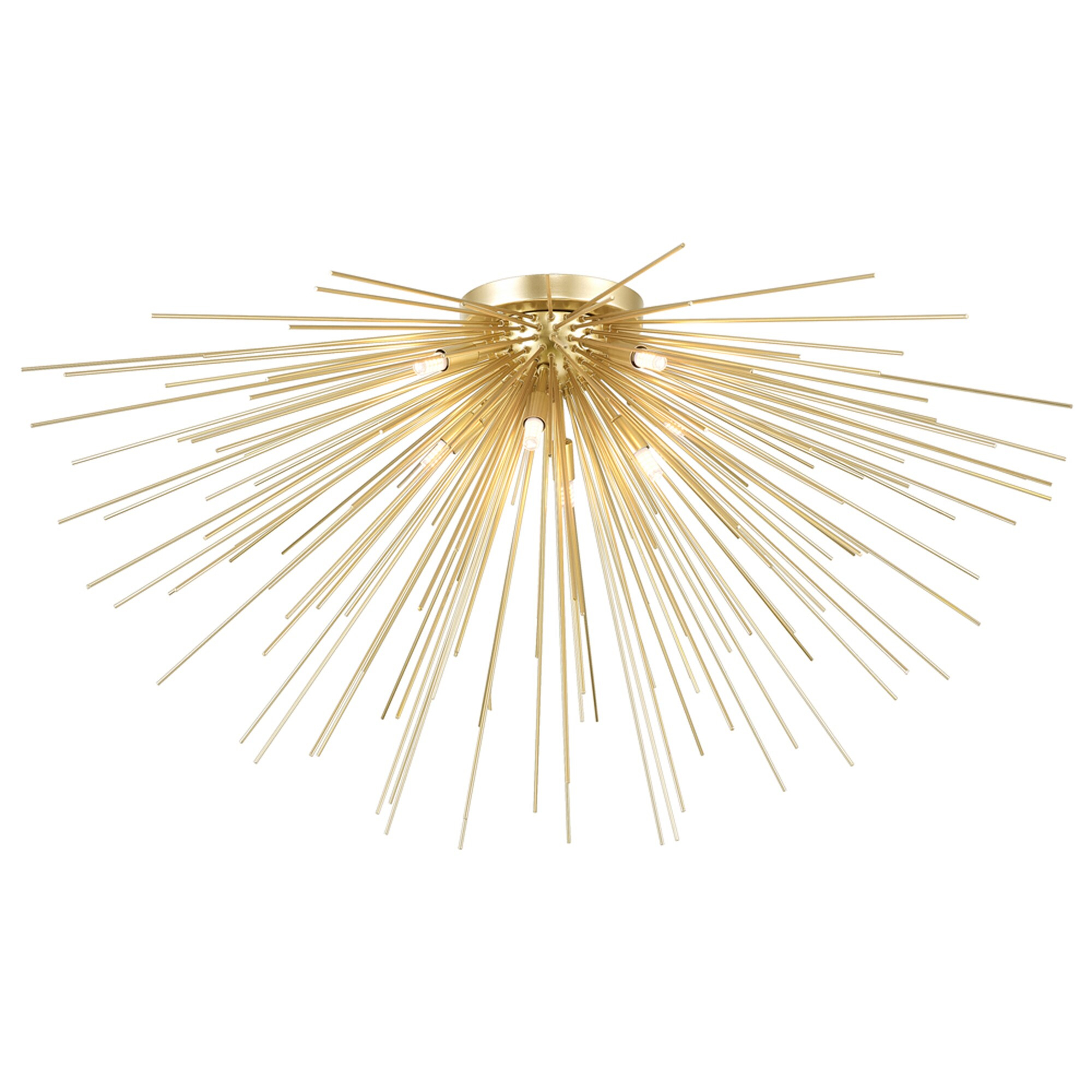 Savannah Starburst Gold Leaf 8-Light LED Flush Mount