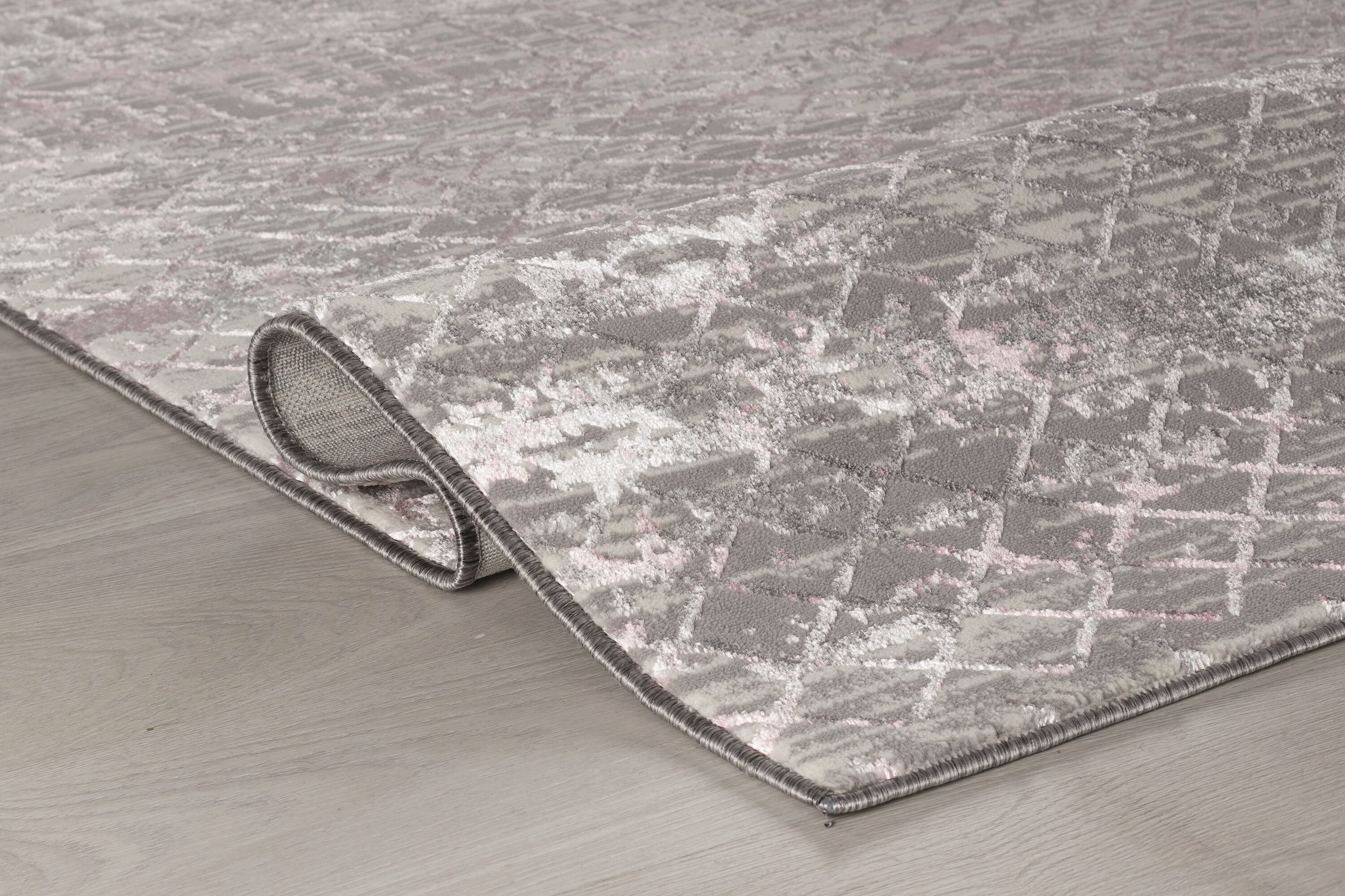 Maz Collection Abstract Cream and Brown Area Rug - 2' x 3'