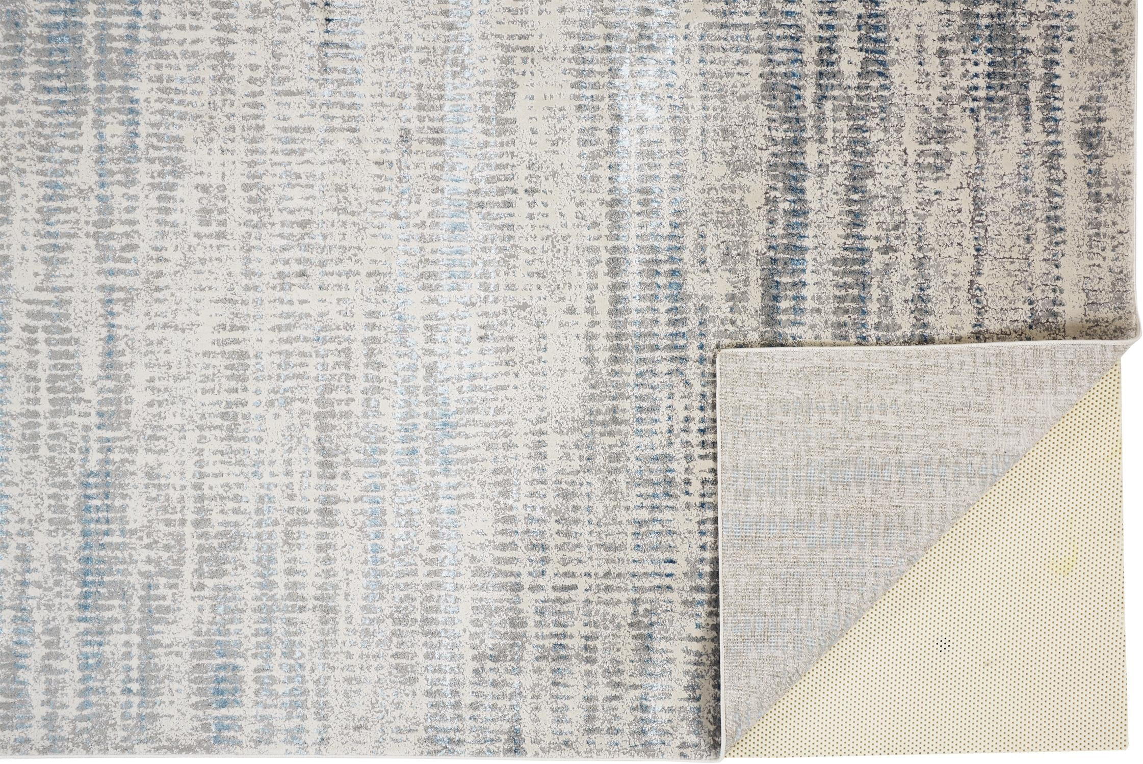 Room Envy Aurelian 7 x 10 (ft) Loomed Polyester Pearled Ivory/Silver Gray Rectangular Indoor Abstract Mid-Century Modern Area rug