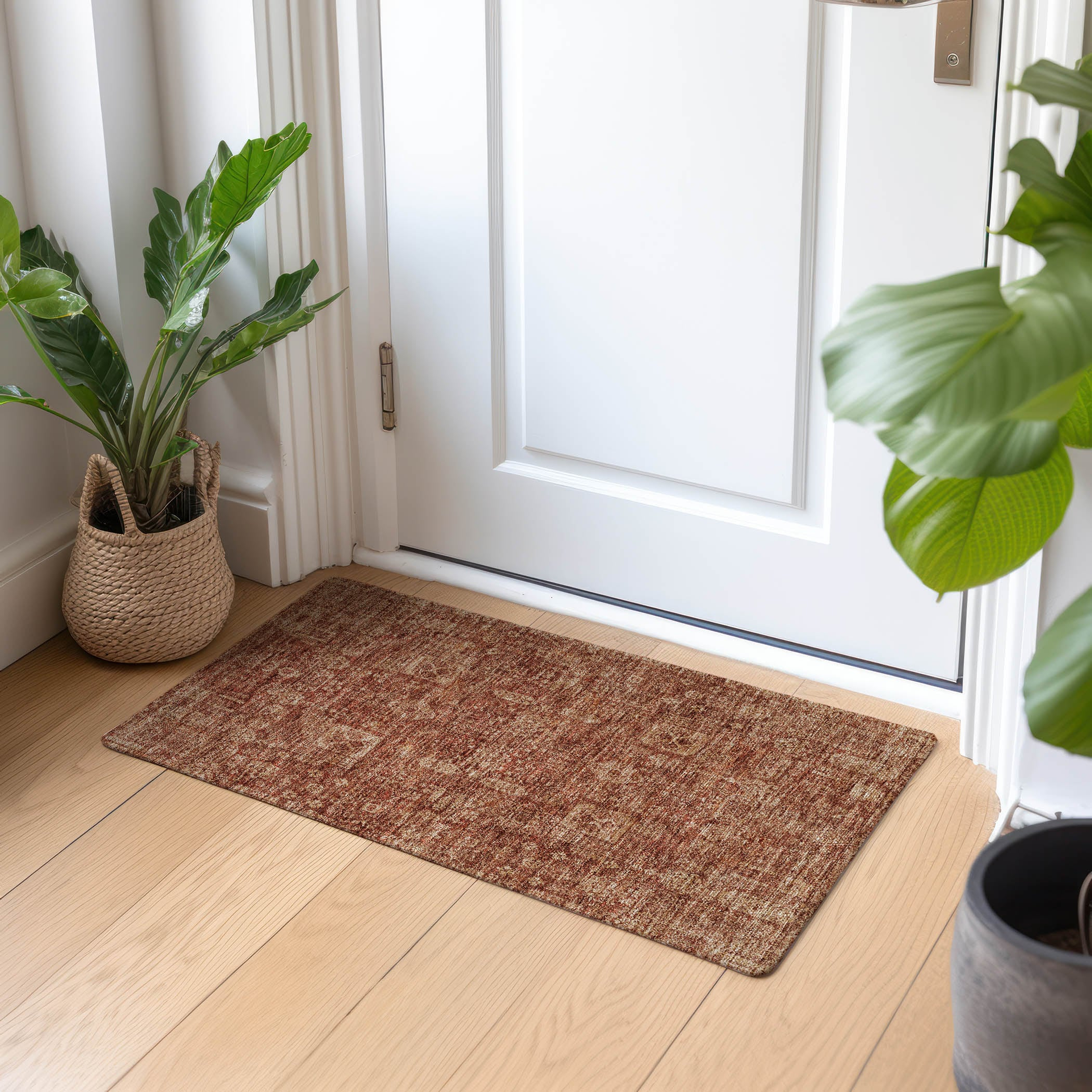 Addison Rugs Chantille ACN637 Paprika 1'8" x 2'6" Indoor Outdoor Area Rug, Easy Clean, Machine Washable, Non Shedding, Bedroom, Living Room, Dining Room, Kitchen, Patio Rug