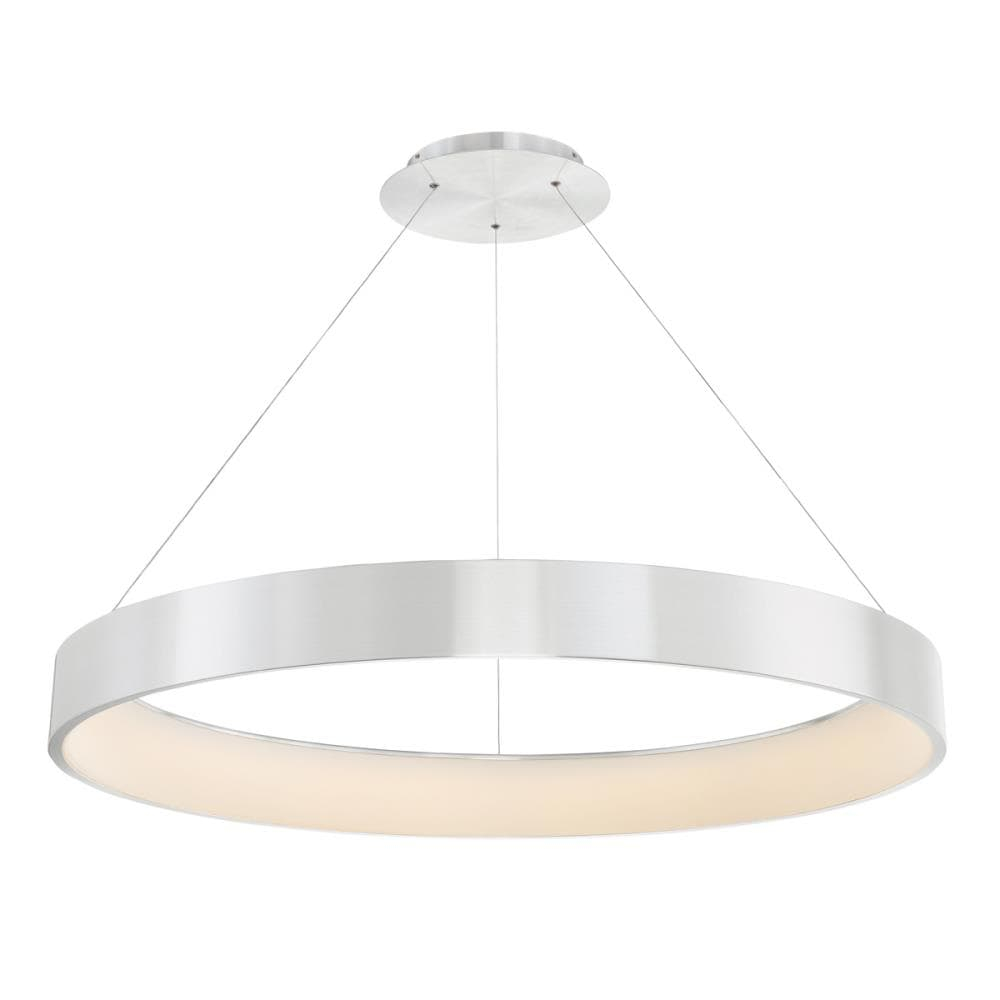 Brushed Aluminum LED Drum Pendant Light for Indoor/Outdoor Use