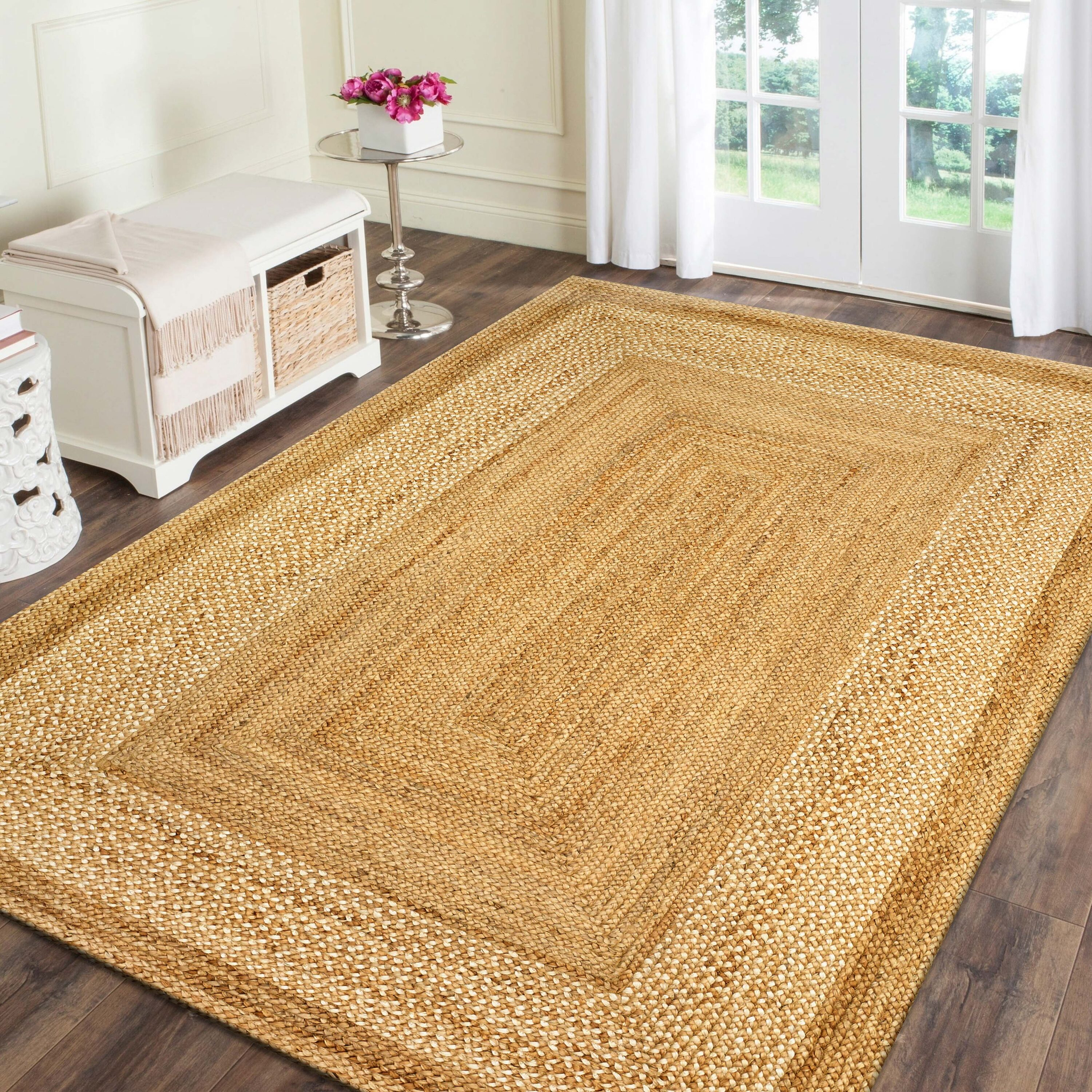 Natural Jute Handmade Non-slip Rectangular 5' x 7' Rug
