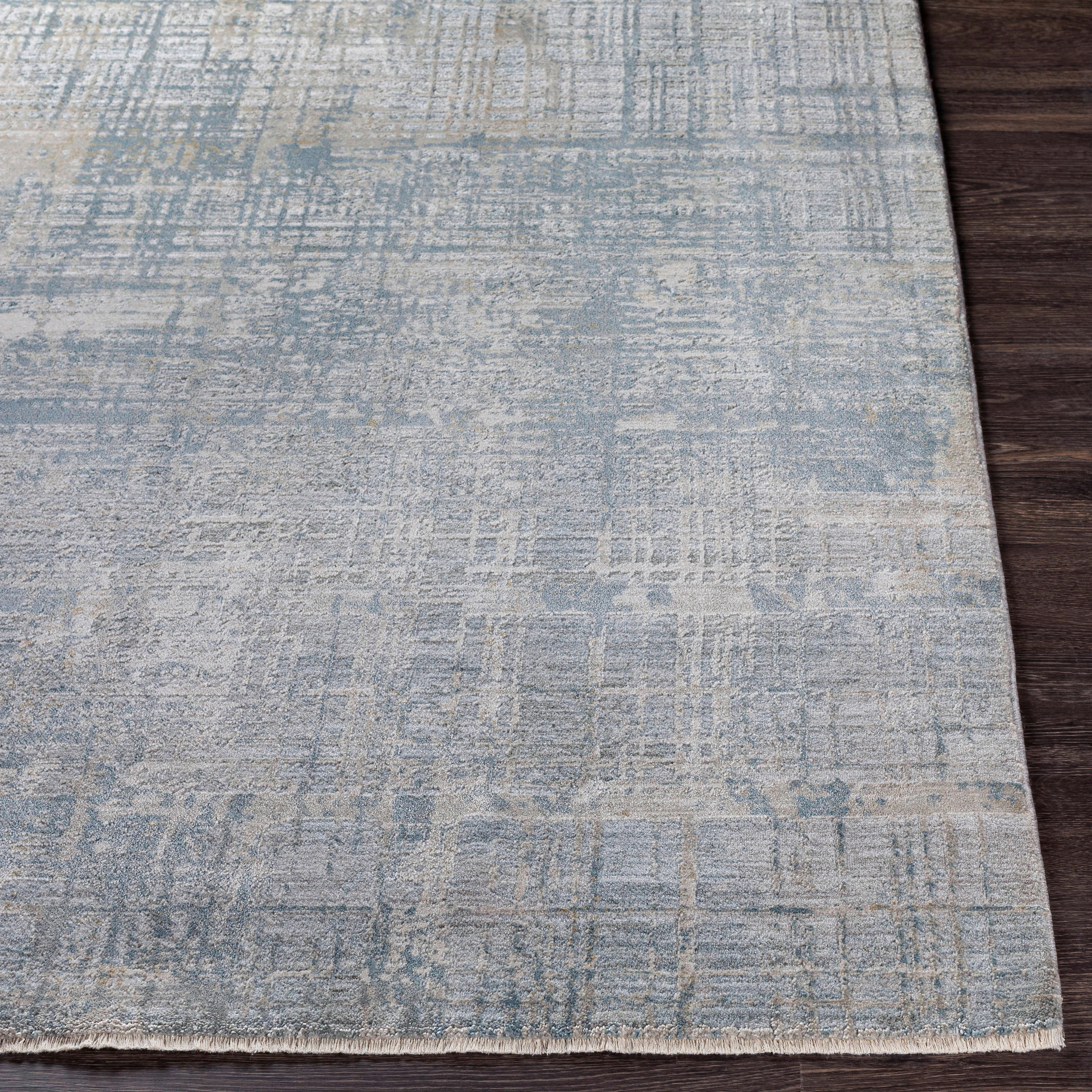 Gray Abstract Synthetic Reversible 5' x 7' Area Rug