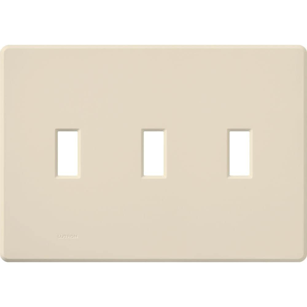 Lutron Fassada 3 Gang Wallplate for Toggle-Style Dimmers and Switches, FG-3-LA, Light Almond (1-Pack)