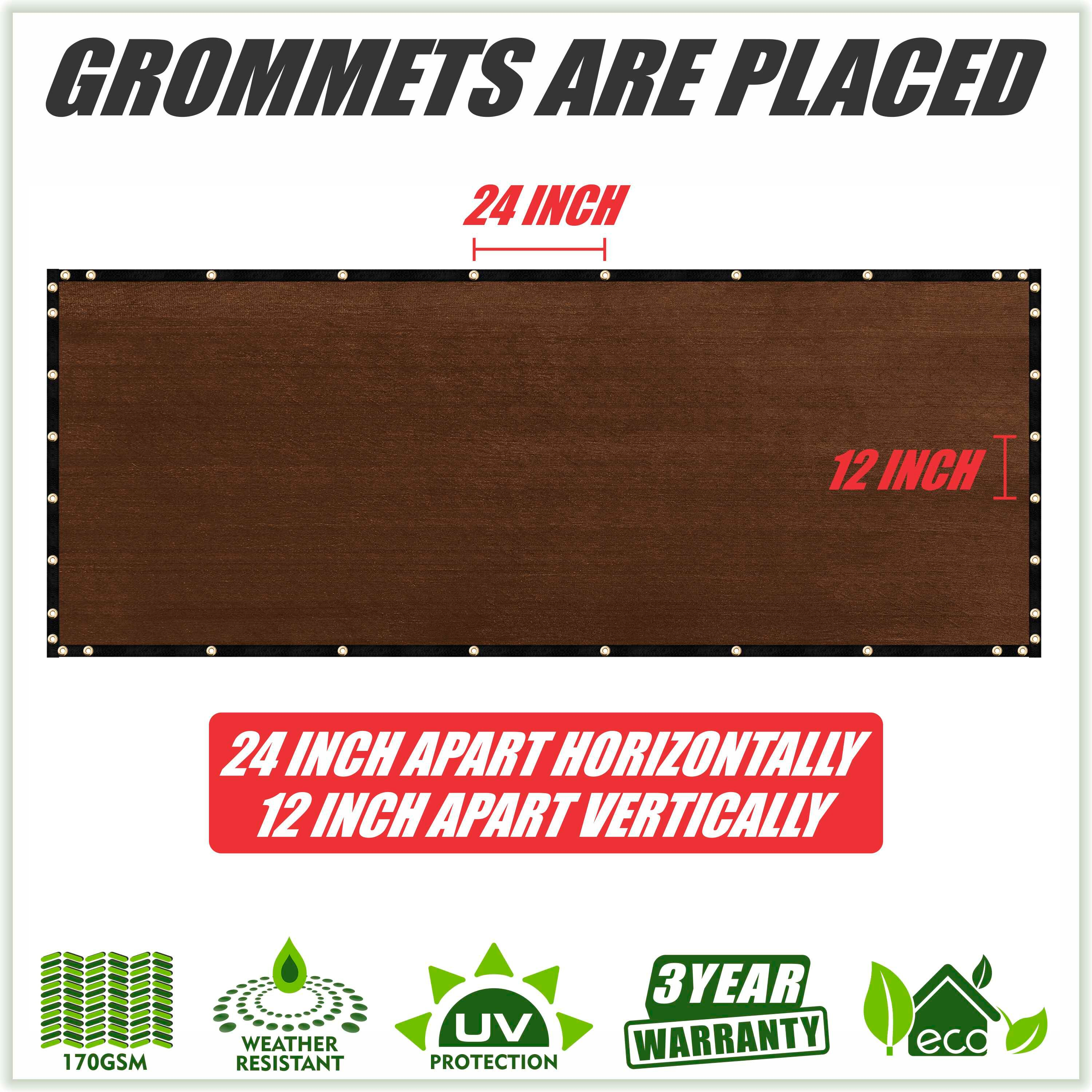 Colour Tree 6' x 50' Brown Shade Fabric Cloth Outdoor Panel Privacy Screens