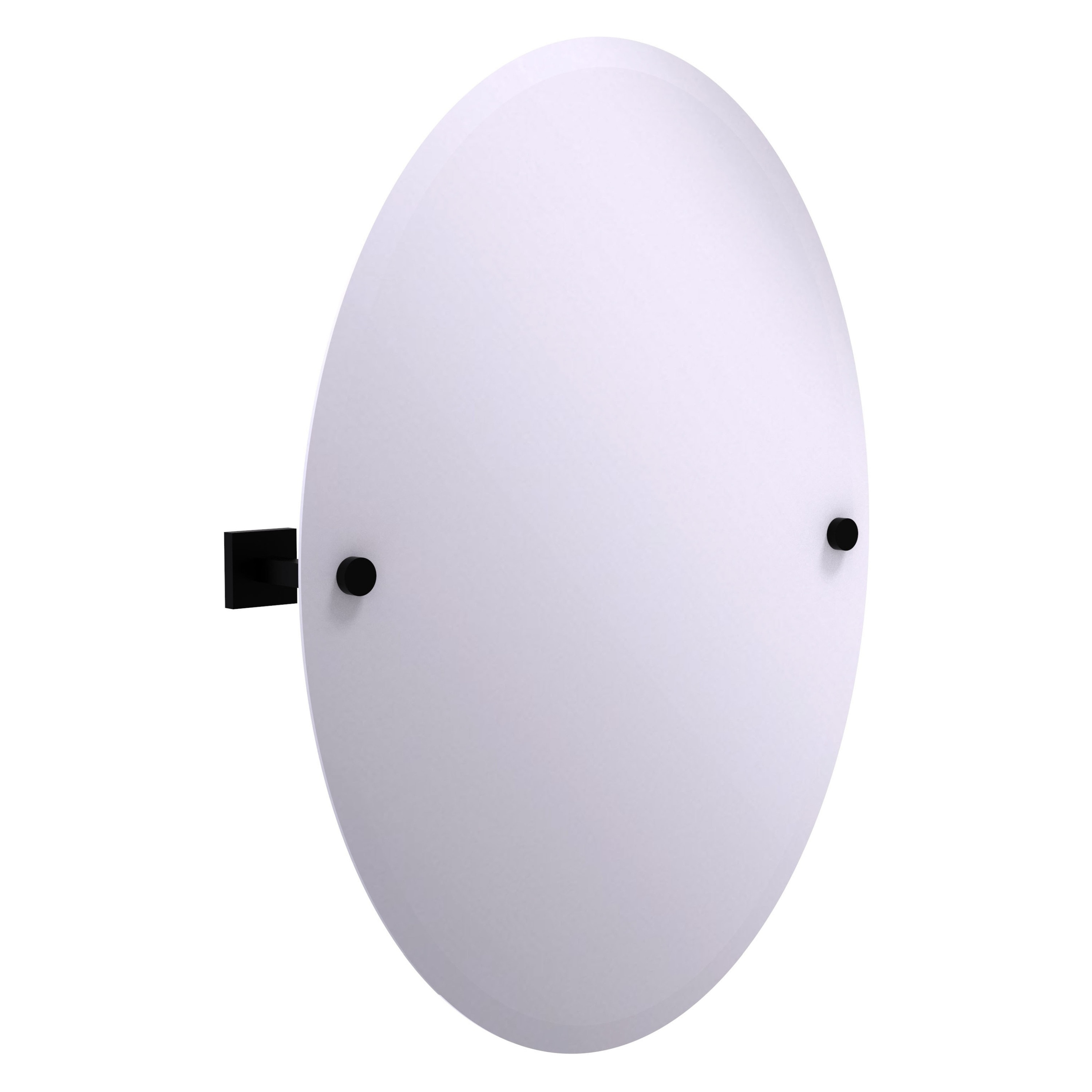 Frameless Oval Beveled Edge Bathroom Mirror, 21.4 x 28.5 in