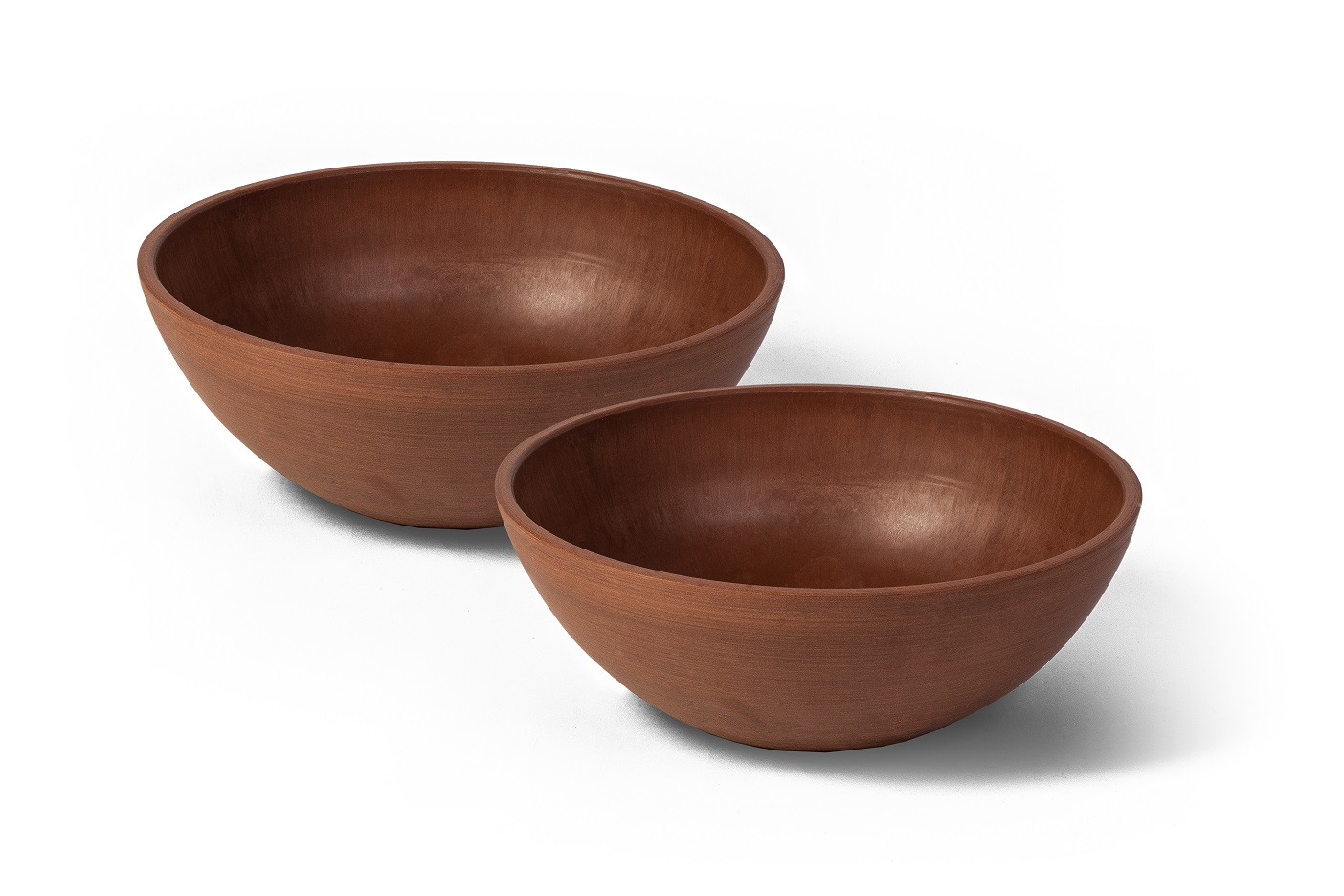 Algreen  Valencia Planter Bowl - Textured Terra Cotta - Pack of 2