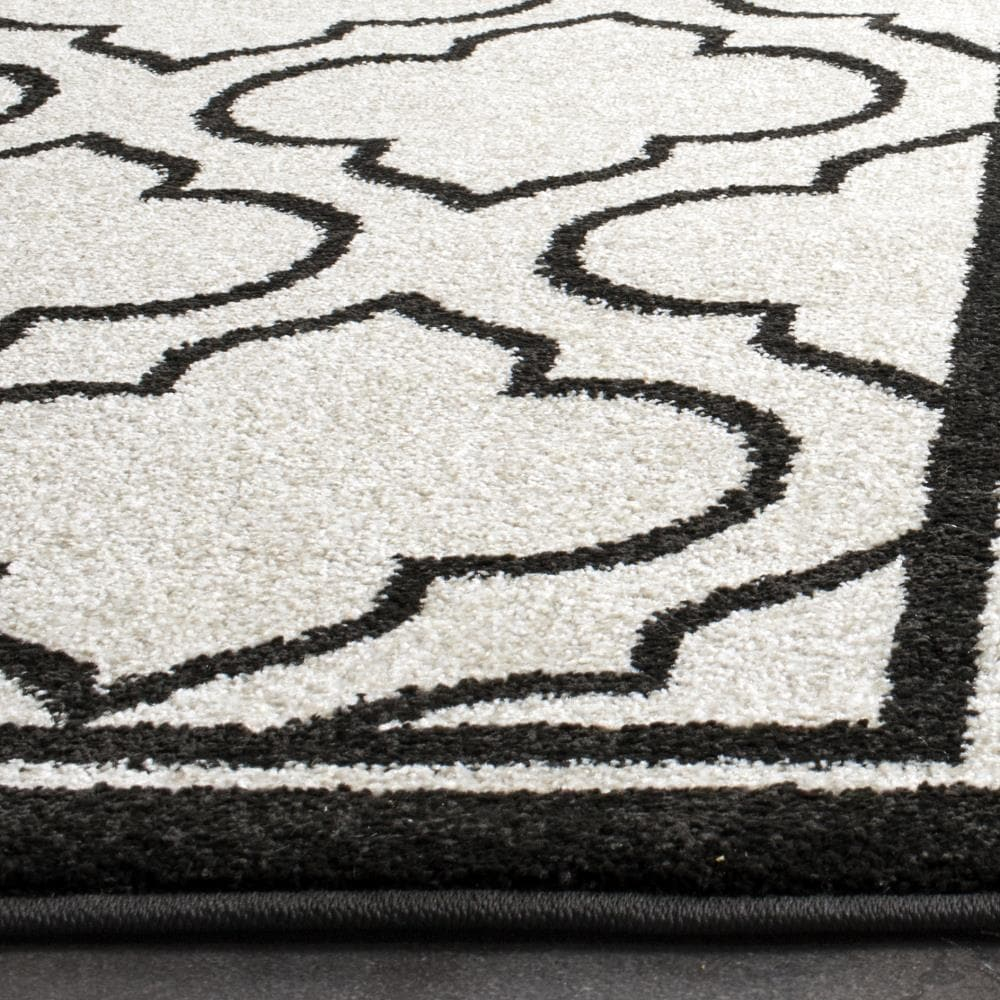 Safavieh Moroccan 9 x 12 (ft) Loomed Polypropylene Ivory/Anthracite Rectangular Indoor Trellis Area rug