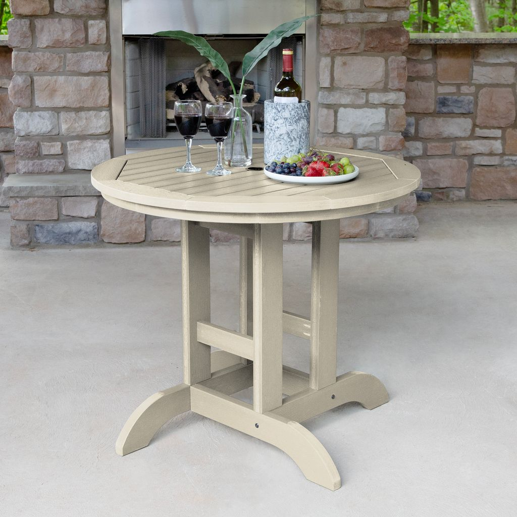 Highwood's 36" Round 3-pc Hamilton Dining Set - Dining Height, Outdoor, Eco-friendly, Synthetic Wood