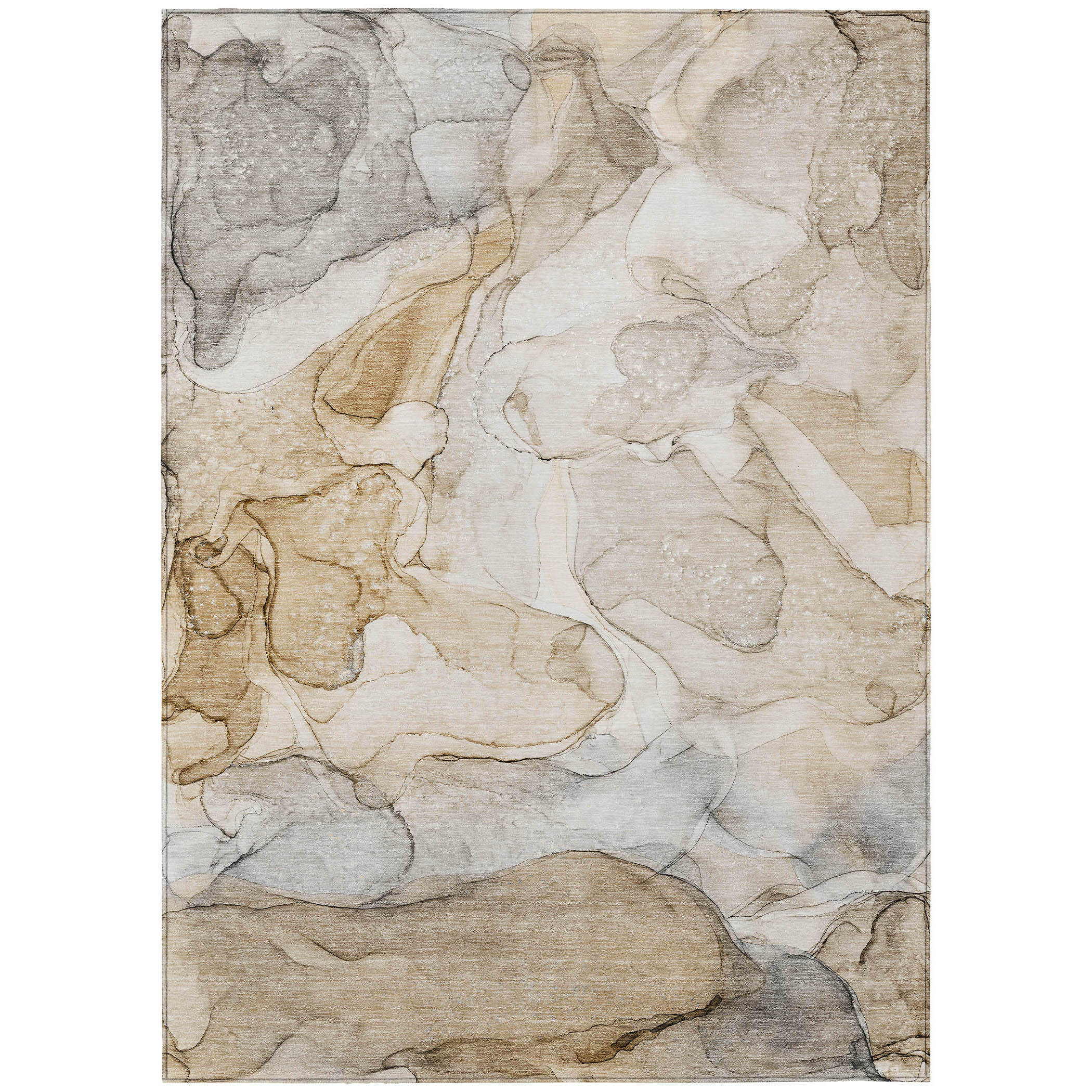 Addison Rugs Chantille ACN512 Beige 8' x 10 Indoor Outdoor Area Rug, Stain Resistant, Machine Washable, Non Shedding, Bedroom, Living Room, Dining Room, Kitchen Rug