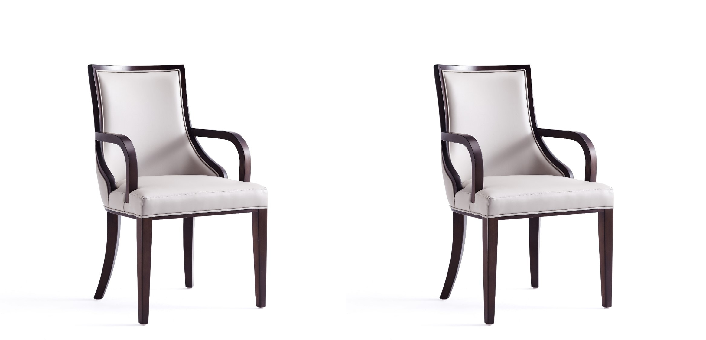 Grand Faux Leather Dining Armchair  with Beech Wood Frame (Set of 2)