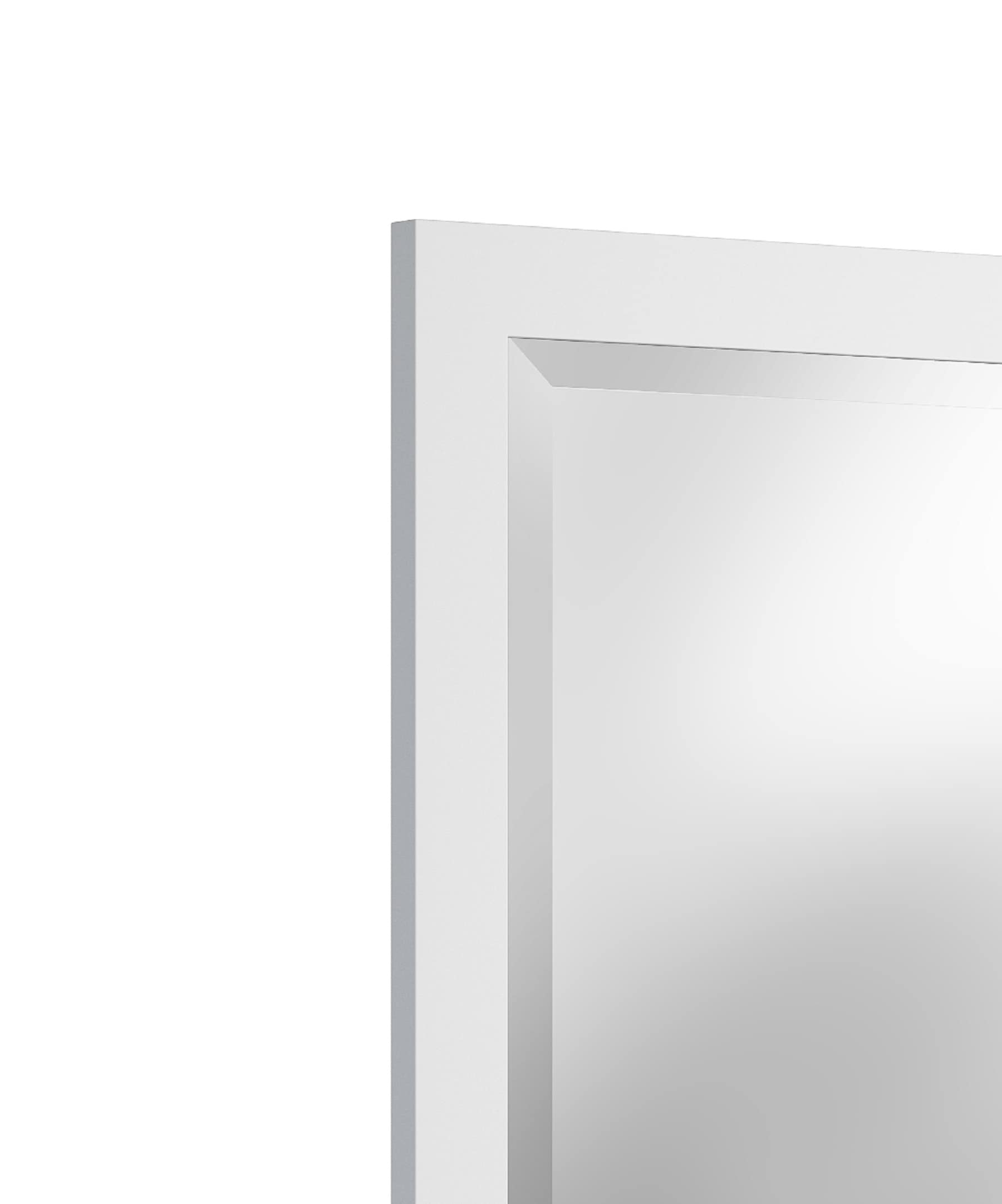 Alaterre Furniture 24" Beveled Bath Vanity Mirror, White