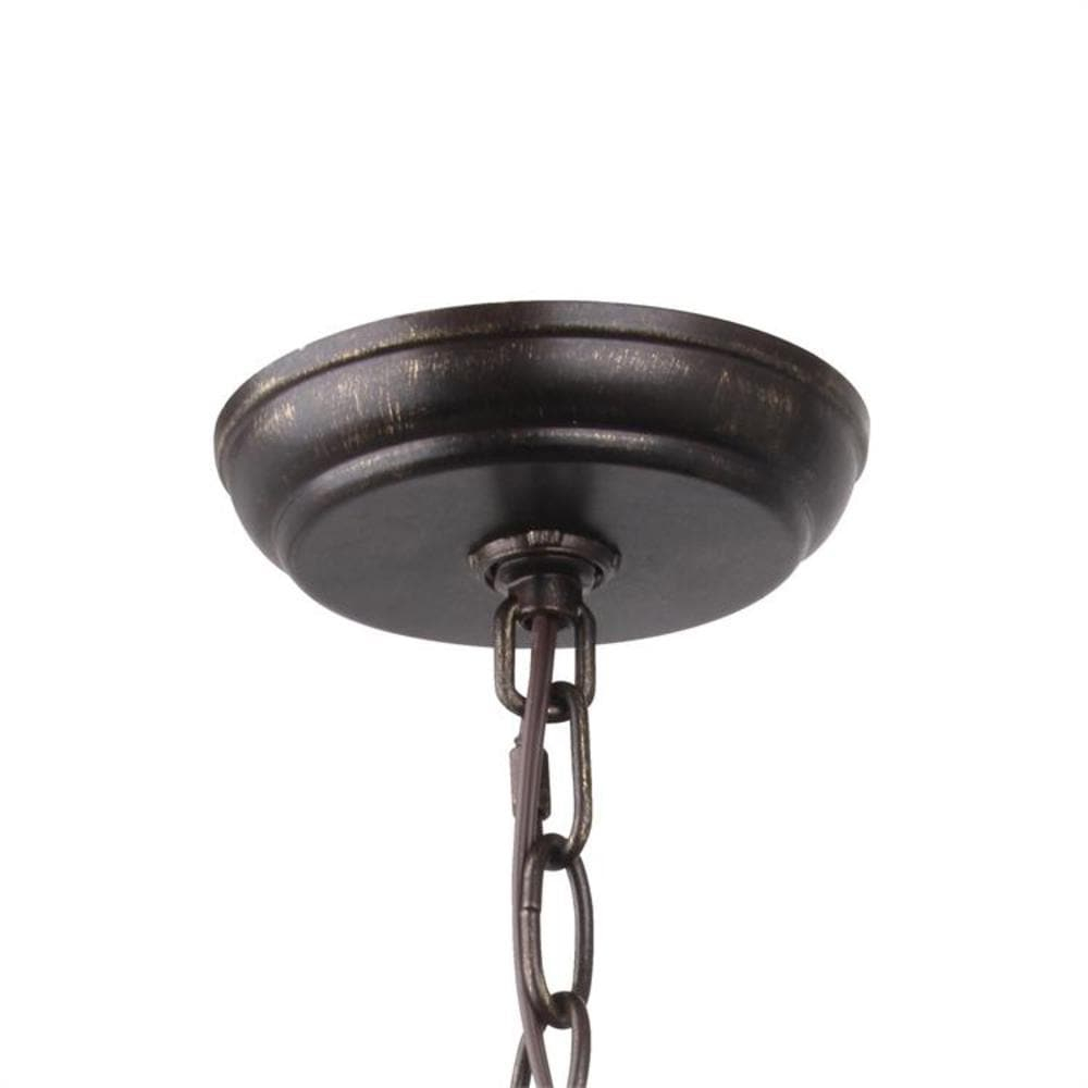Luna English Bronze & Antique Gold 6-Light Crystal Chandelier