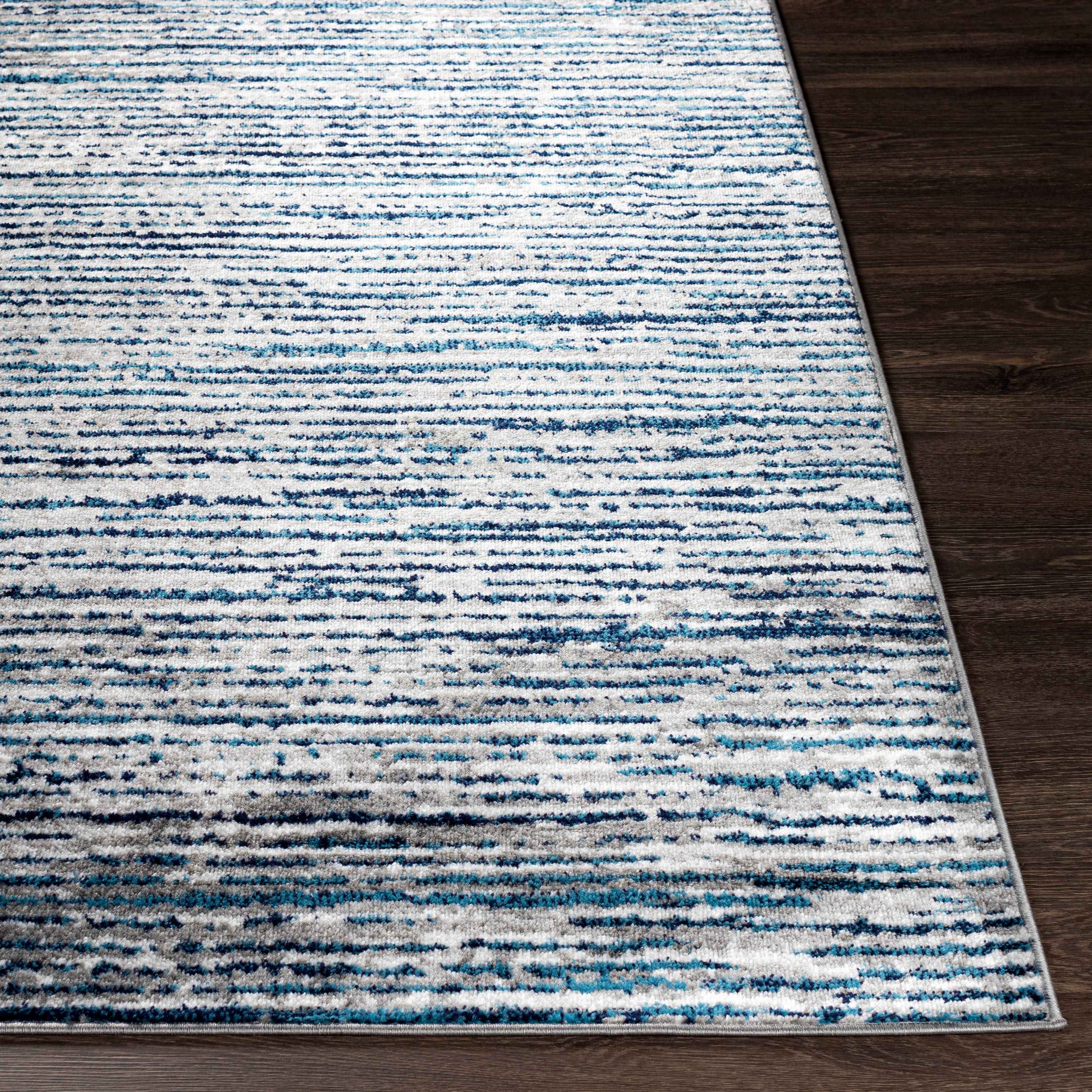 Mid-Century Modern Monte Carlo 4' x 6' Blue Synthetic Rug