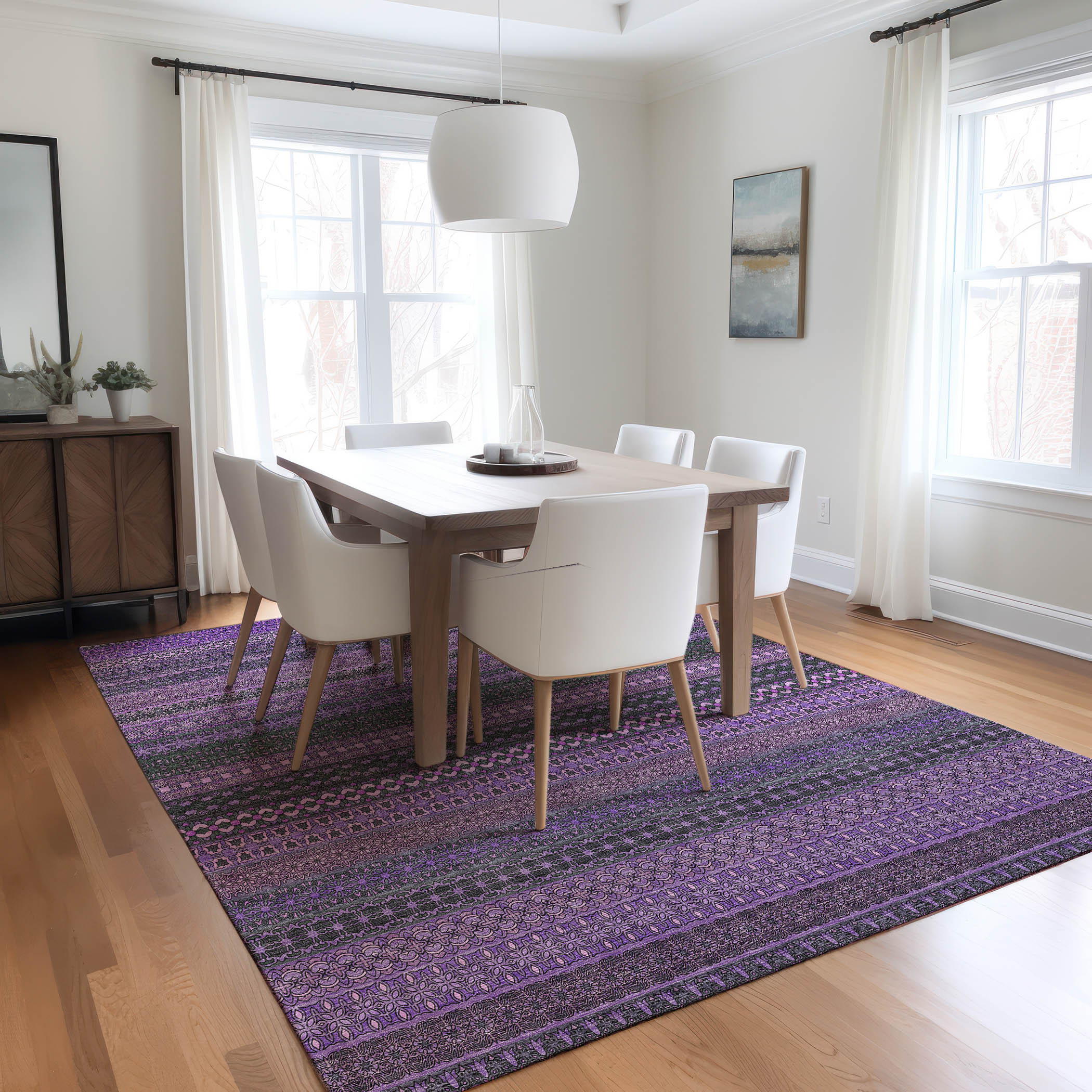 Addison Rugs Chantille ACN527 Purple 2'6" x 3'10 Indoor Outdoor Area Rug, Stain Resistant, Machine Washable, Non Shedding, Bedroom, Living Room, Dining Room, Kitchen Rug