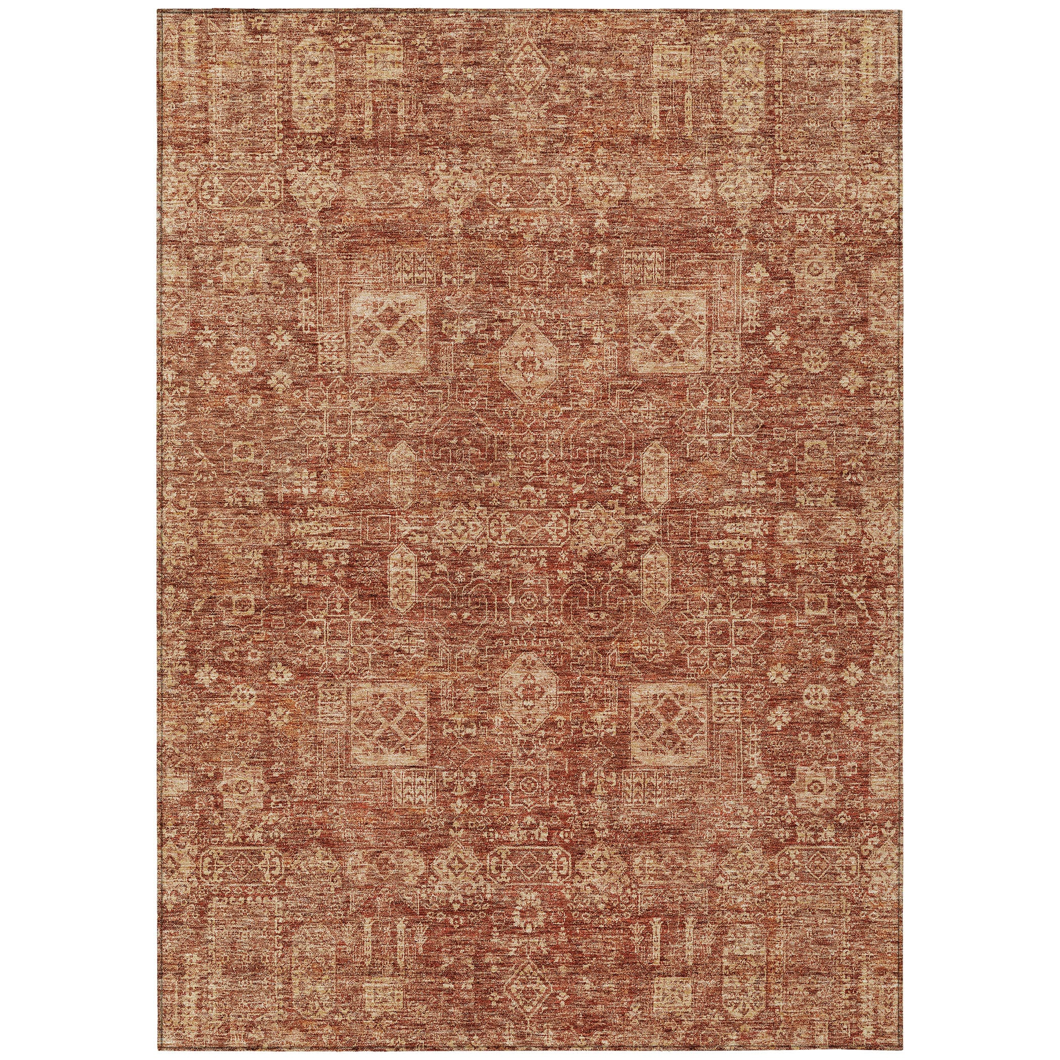 Paprika Flat Woven Synthetic Rectangular Area Rug 3' x 5'