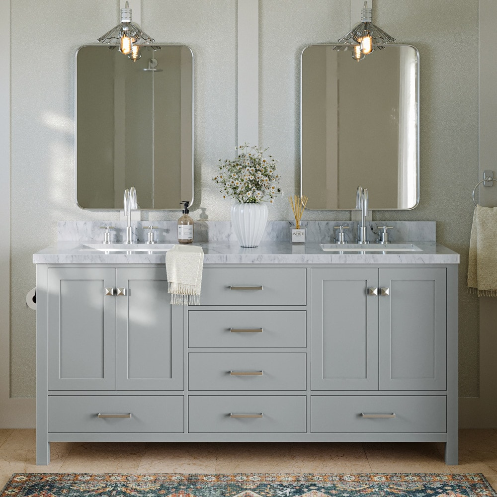 Ariel A073d-Bc Cambridge 72" Double Free Standing Vanity Cabinet Only - Grey