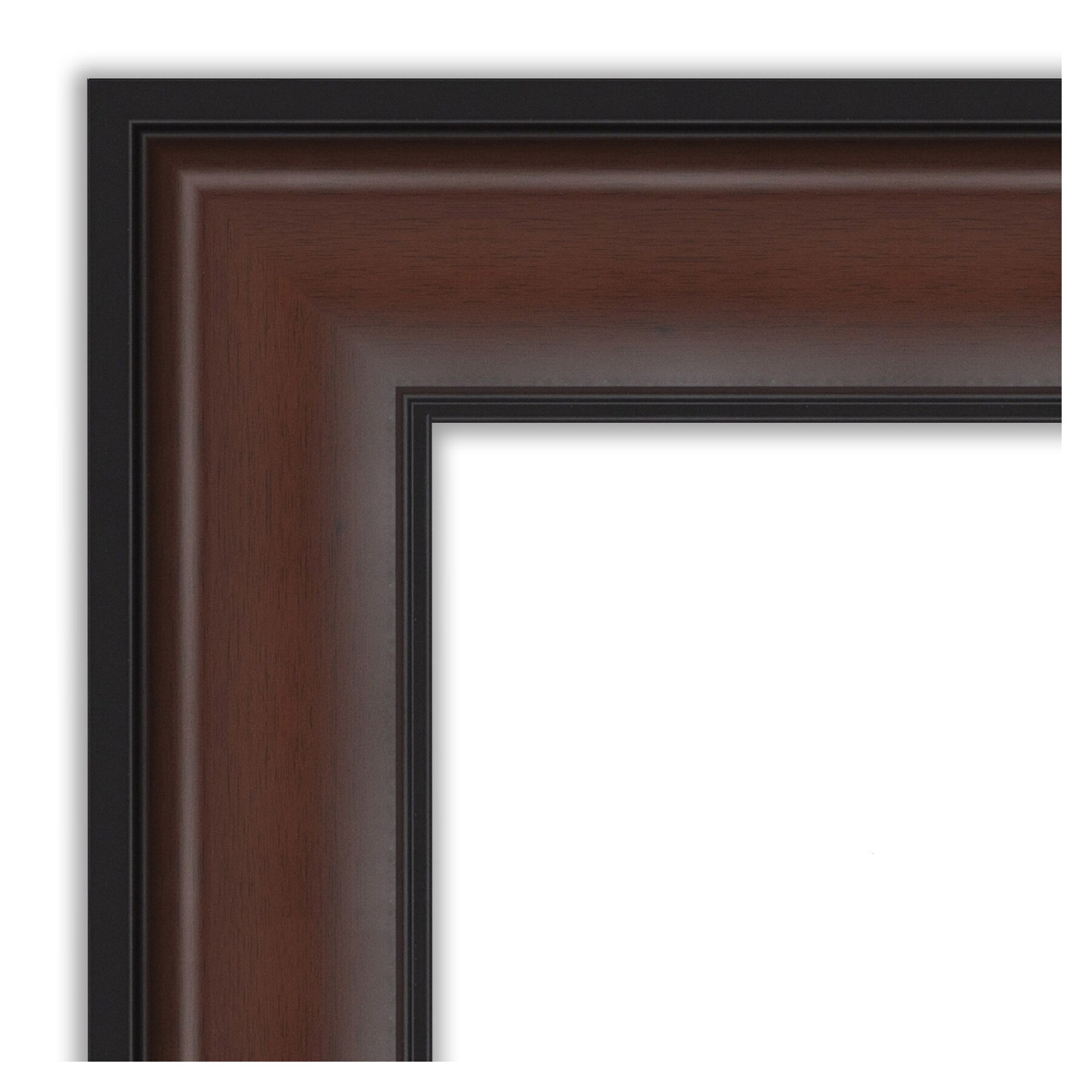 Amanti Art Harvard 32.5-Inches x 26.5-Inches Framed Rectangle Bathroom Vanity Mirror ( Walnut Cherry )