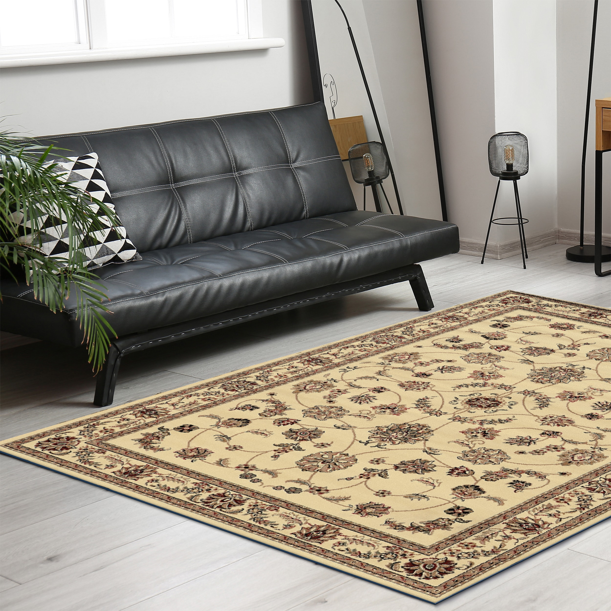 Radici Usa Como Area Rug 1596 Ivory Italian Bordered 7' 9" x 11' Rectangle