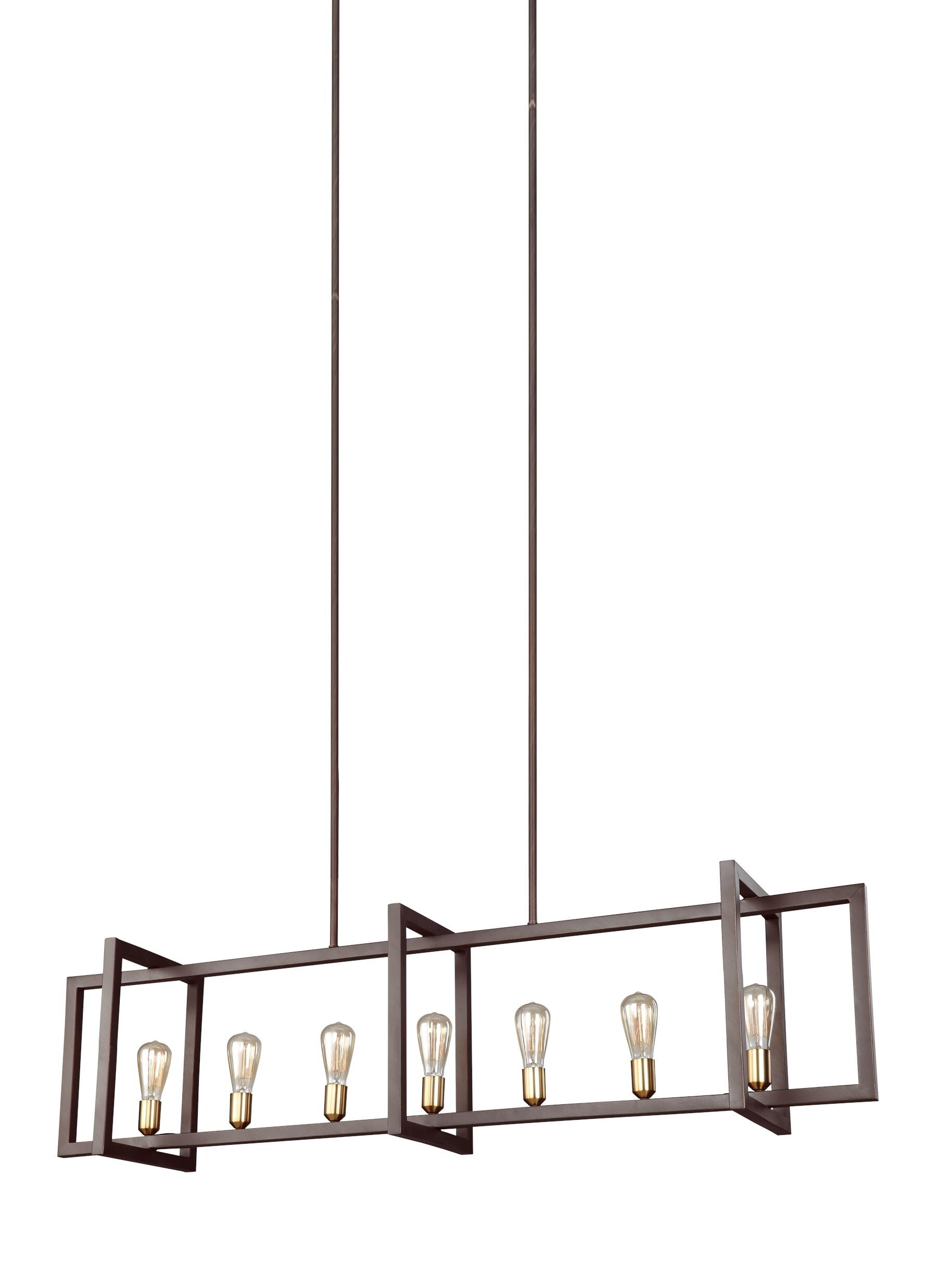 Finnegan New World Bronze Geometric 7-Light Island Chandelier