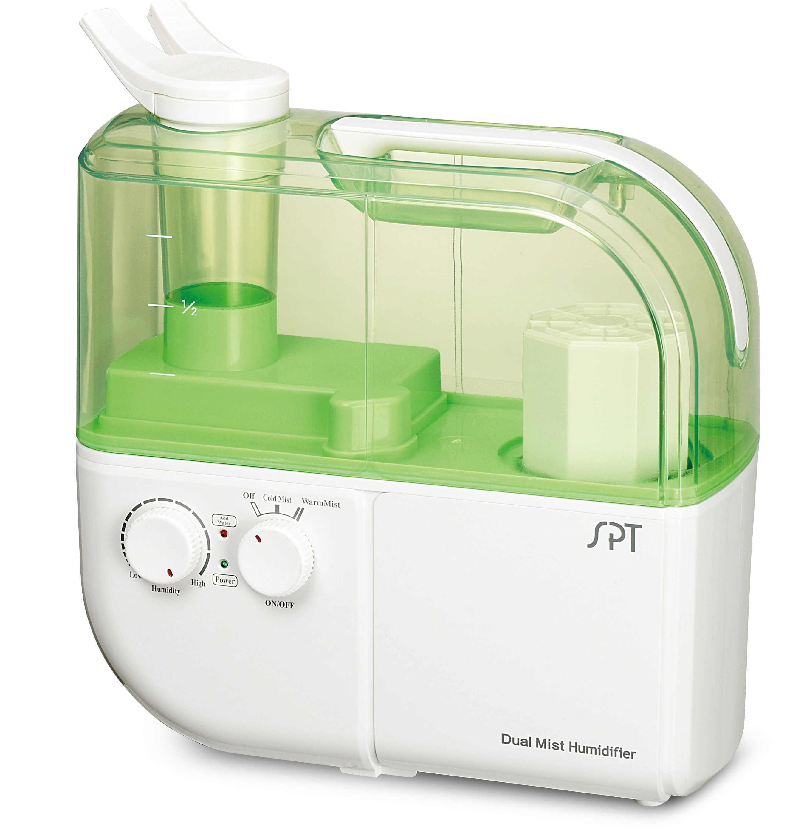 Sunpentown Dual Mist Humidifier with ION Exchange Filter, White