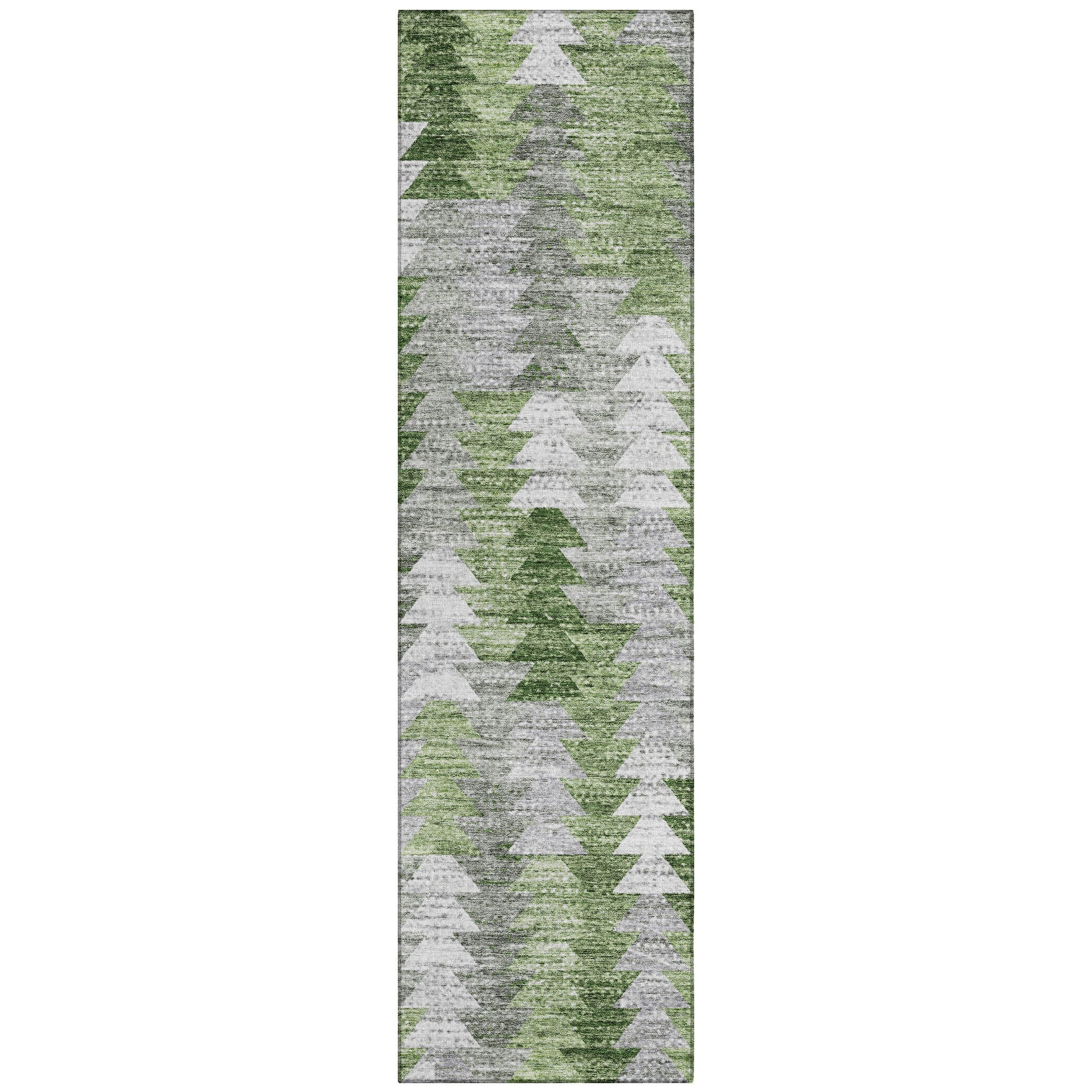 Addison Rugs Chantille ACN632 Green 2'3" x 7'6" Indoor Outdoor Hallway Runner Rug, Stain Resistant Washable Kitchen Area Carpet for Bathroom, Laundry and Bedroom Rug