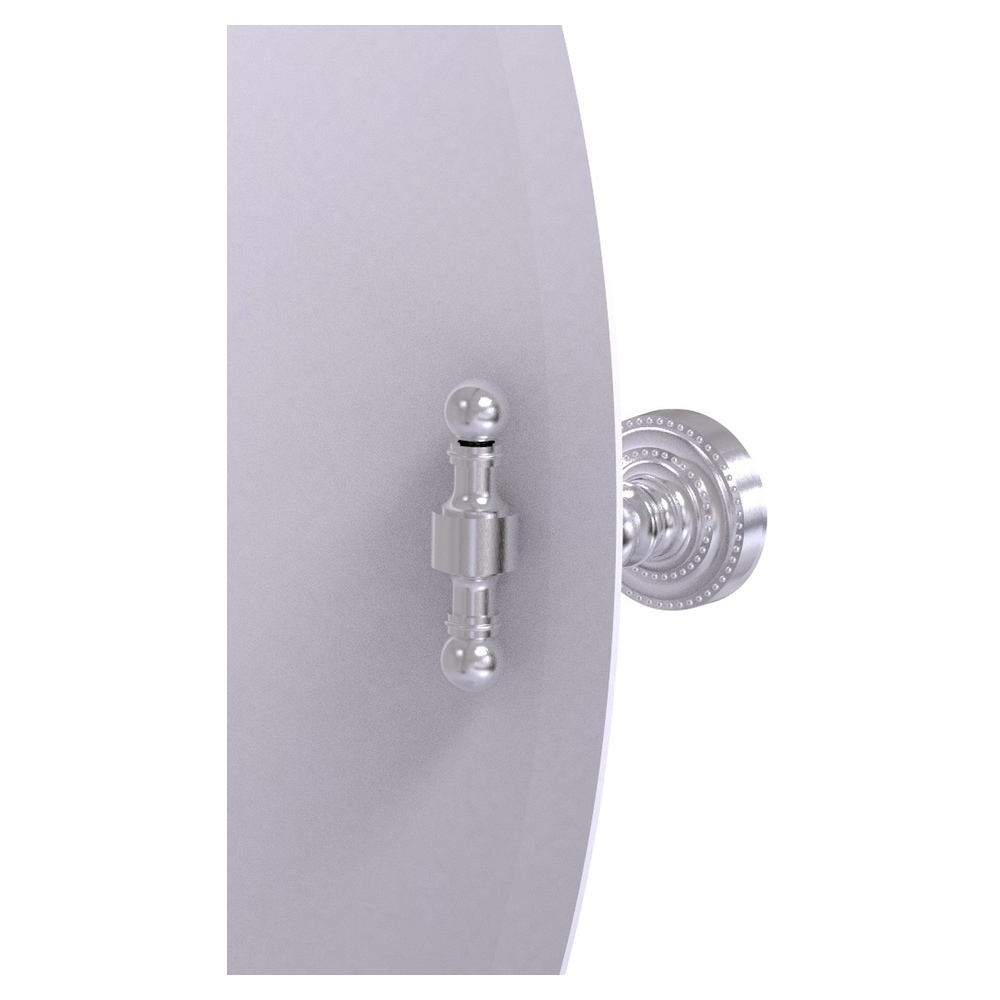 Allied Brass RD-91 Frameless Oval Tilt Beveled Edge Wall Mirror, Satin Chrome