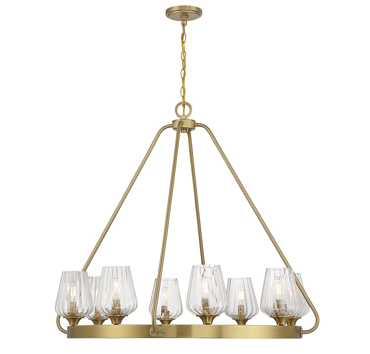 Savoy House Carlton 8 - Light Chandelier in  Warm Brass