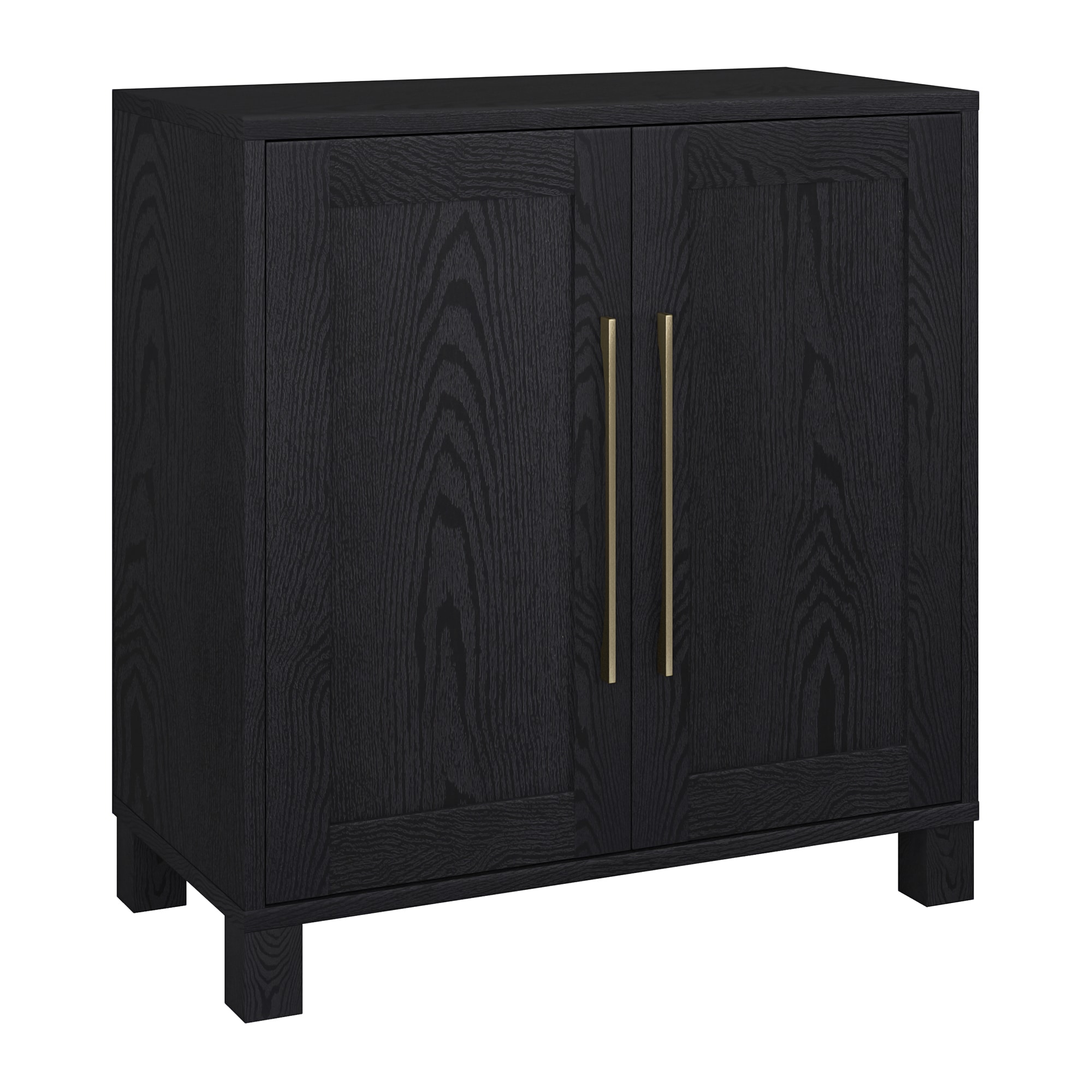 Evelyn&Zoe Chabot 28" Wide Rectangular Accent Cabinet, Black Grain