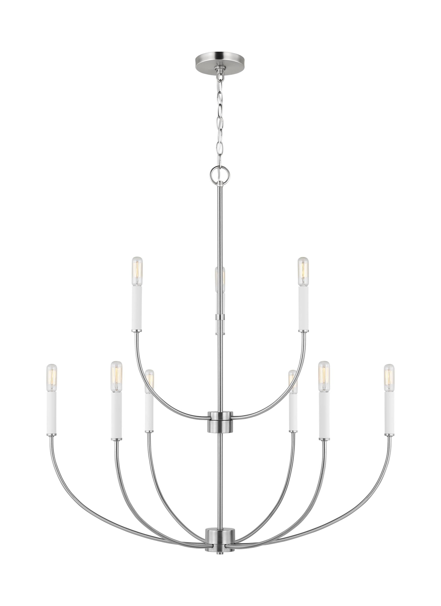 Greenwich Modern 9-Light Brushed Nickel Incandescent Chandelier