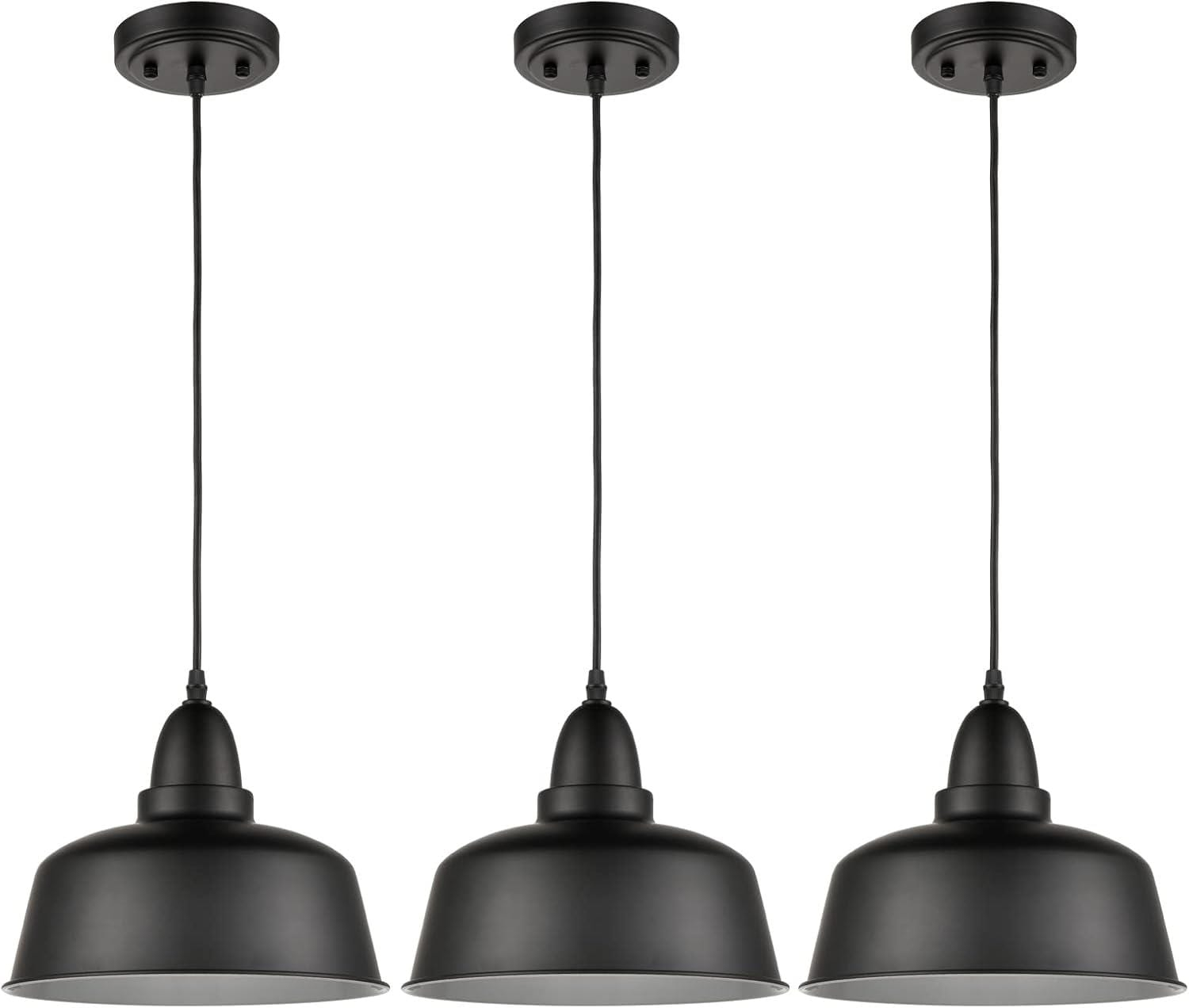 Matte Black Pendant Light 3 Pack Industrial Pendant