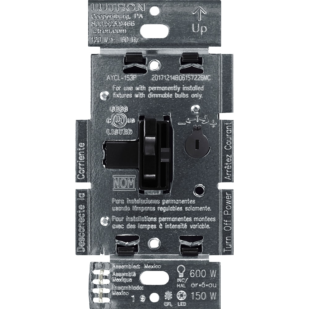 Black Smart LED Toggle Dimmer Switch for Dimmable Bulbs