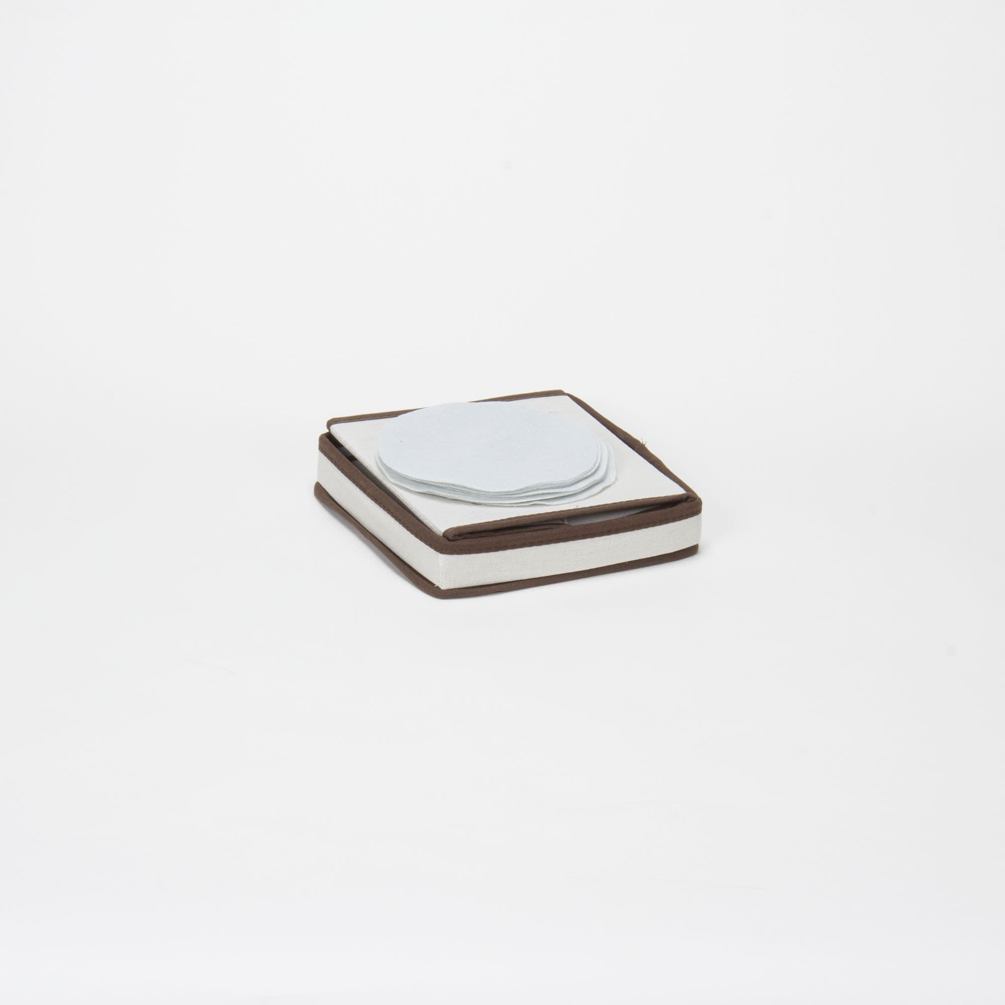 Gray Fabric Lidded Storage Bin with Dividers